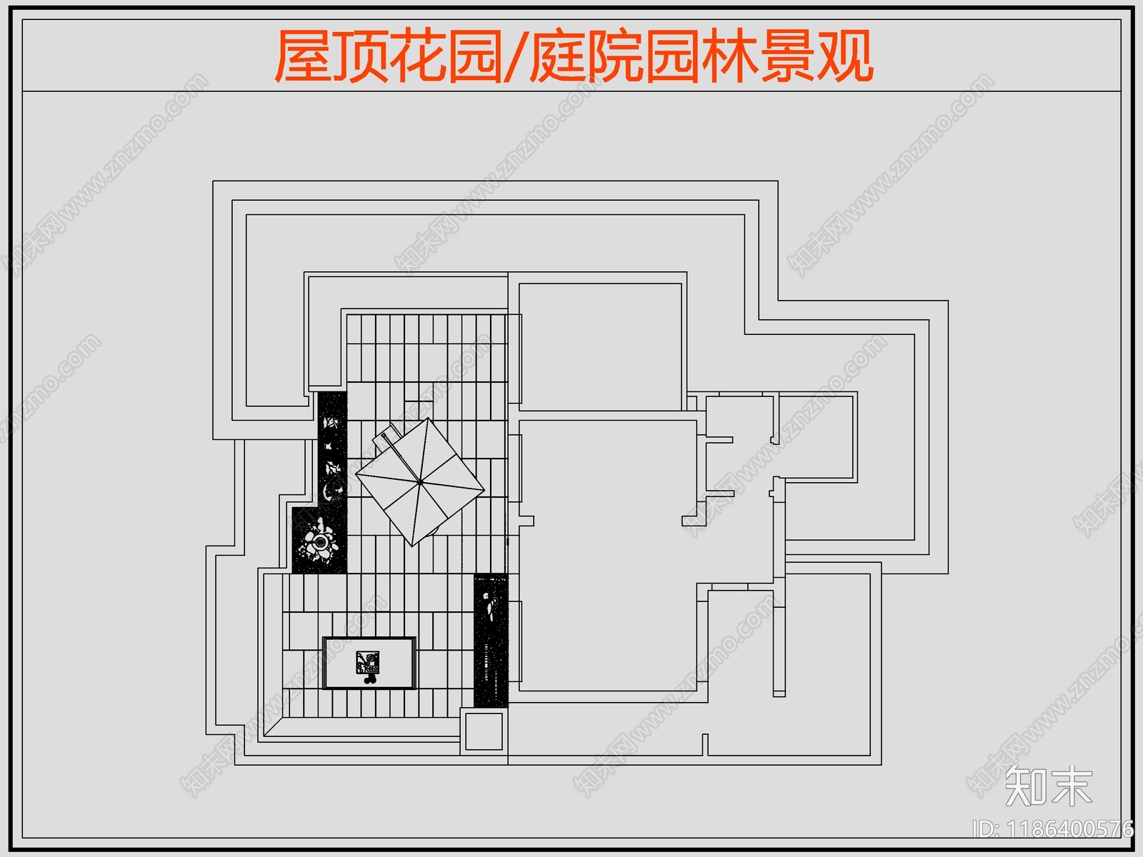 现代庭院cad施工图下载【ID:1186400576】