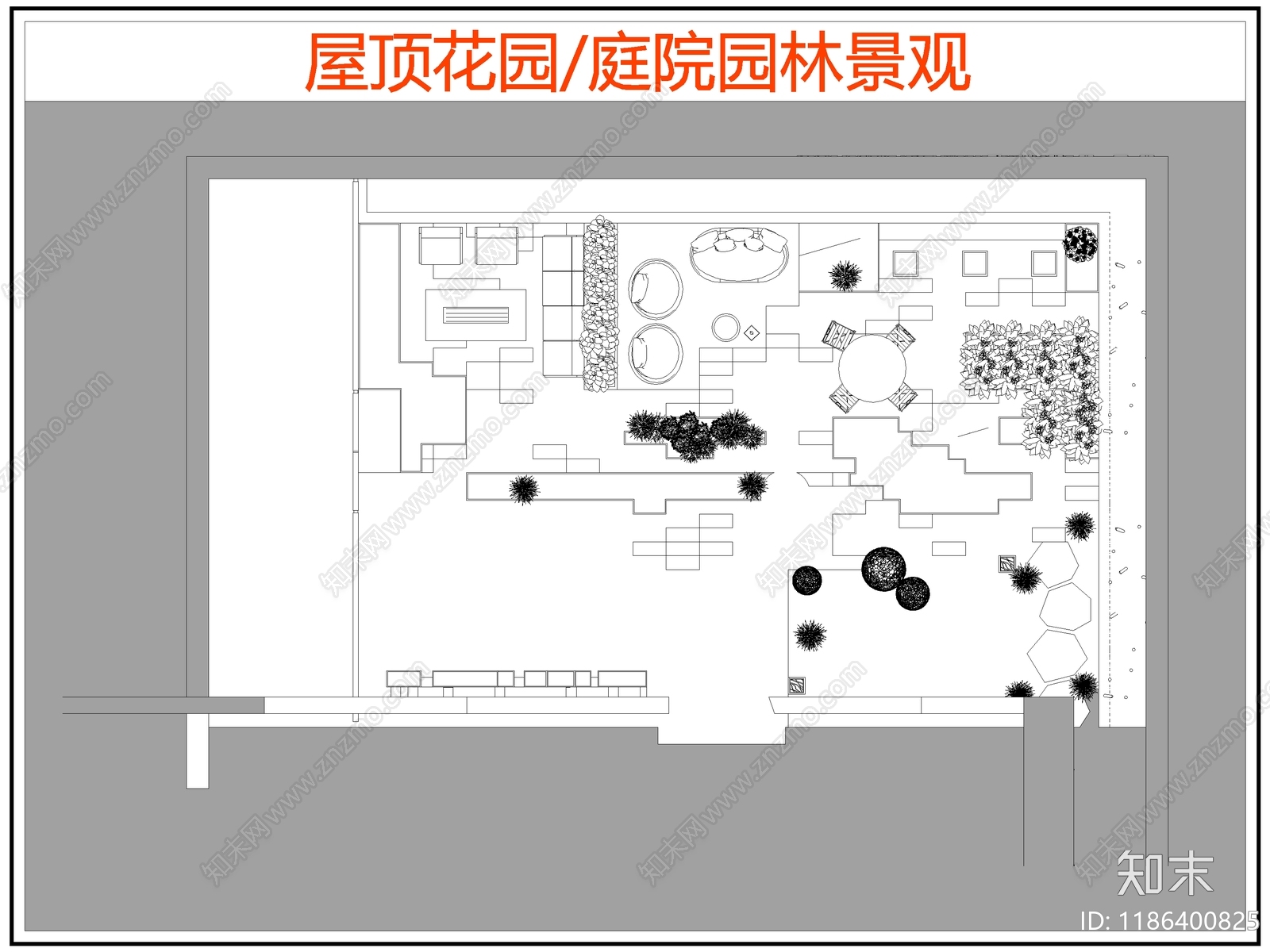 现代庭院施工图下载【ID:1186400825】