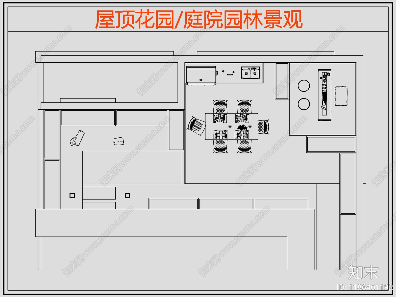 现代庭院施工图下载【ID:1186401192】