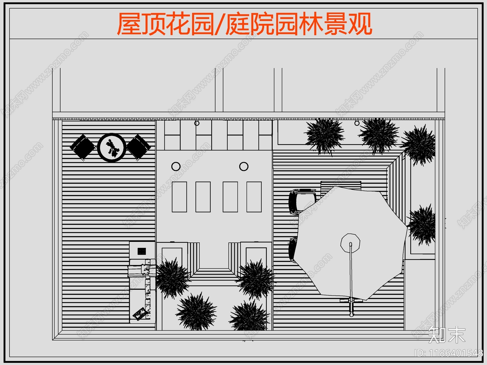 现代庭院施工图下载【ID:1186401548】