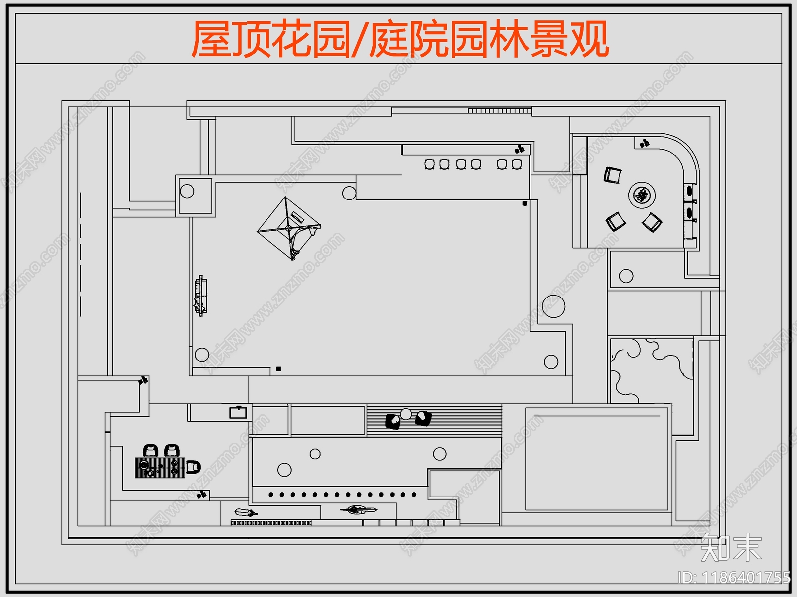 现代庭院施工图下载【ID:1186401755】