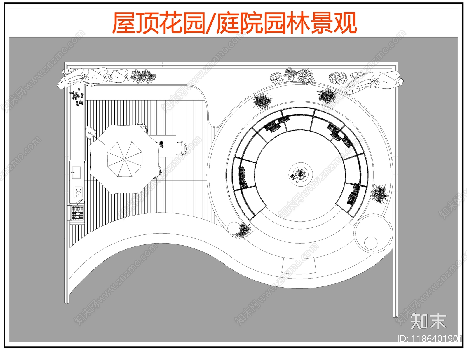 现代庭院施工图下载【ID:1186401901】