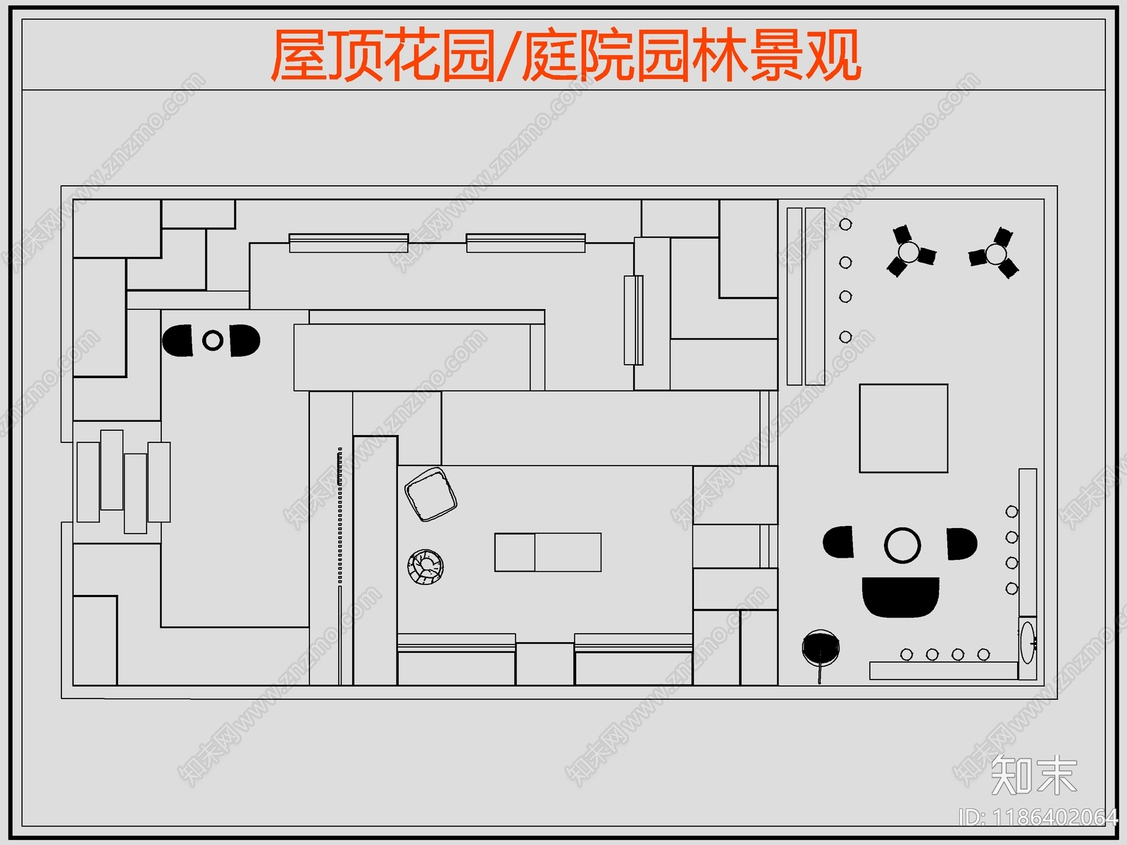 现代庭院施工图下载【ID:1186402064】