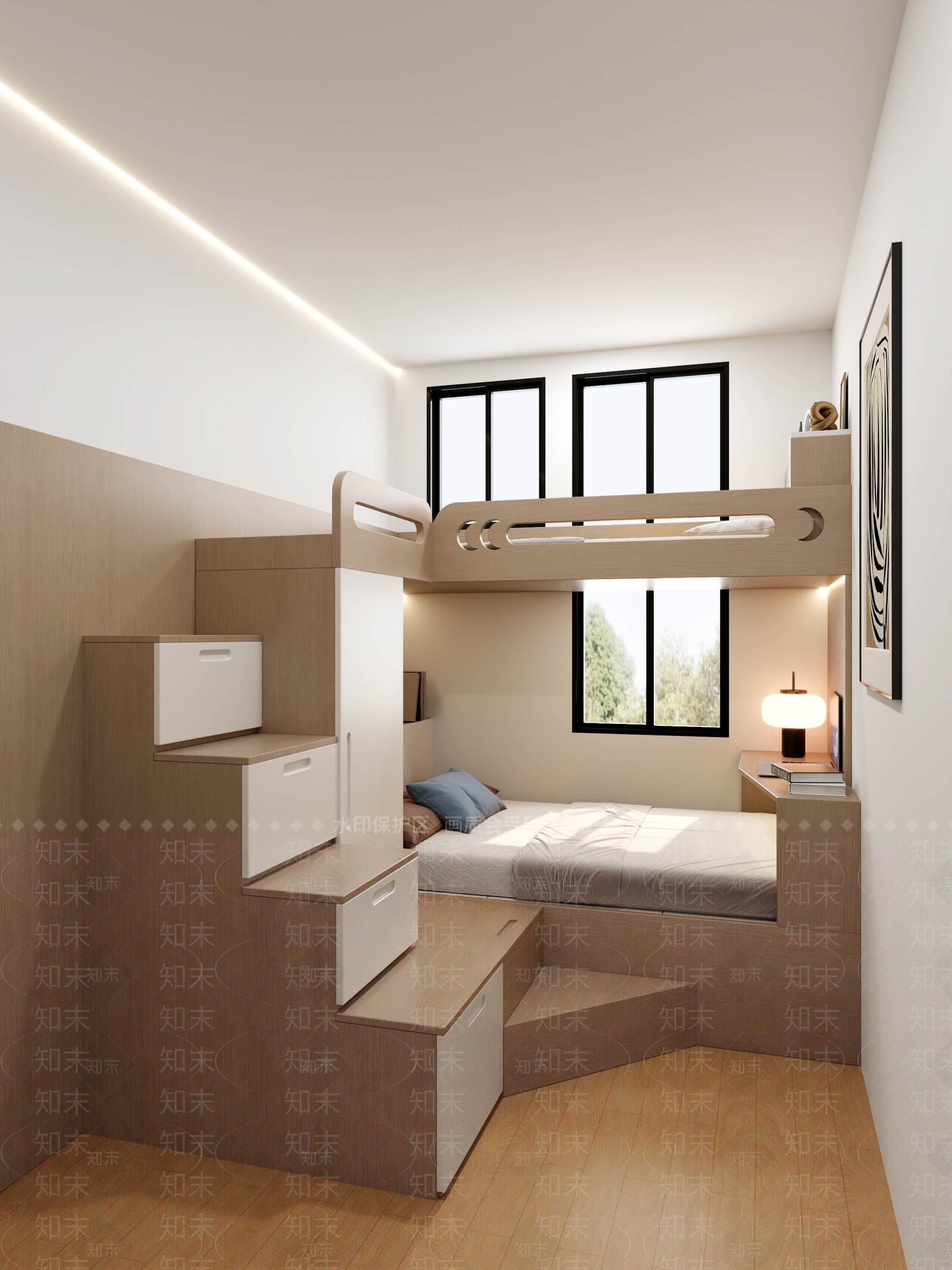 现代通用儿童房3D模型下载【ID:1186404732】