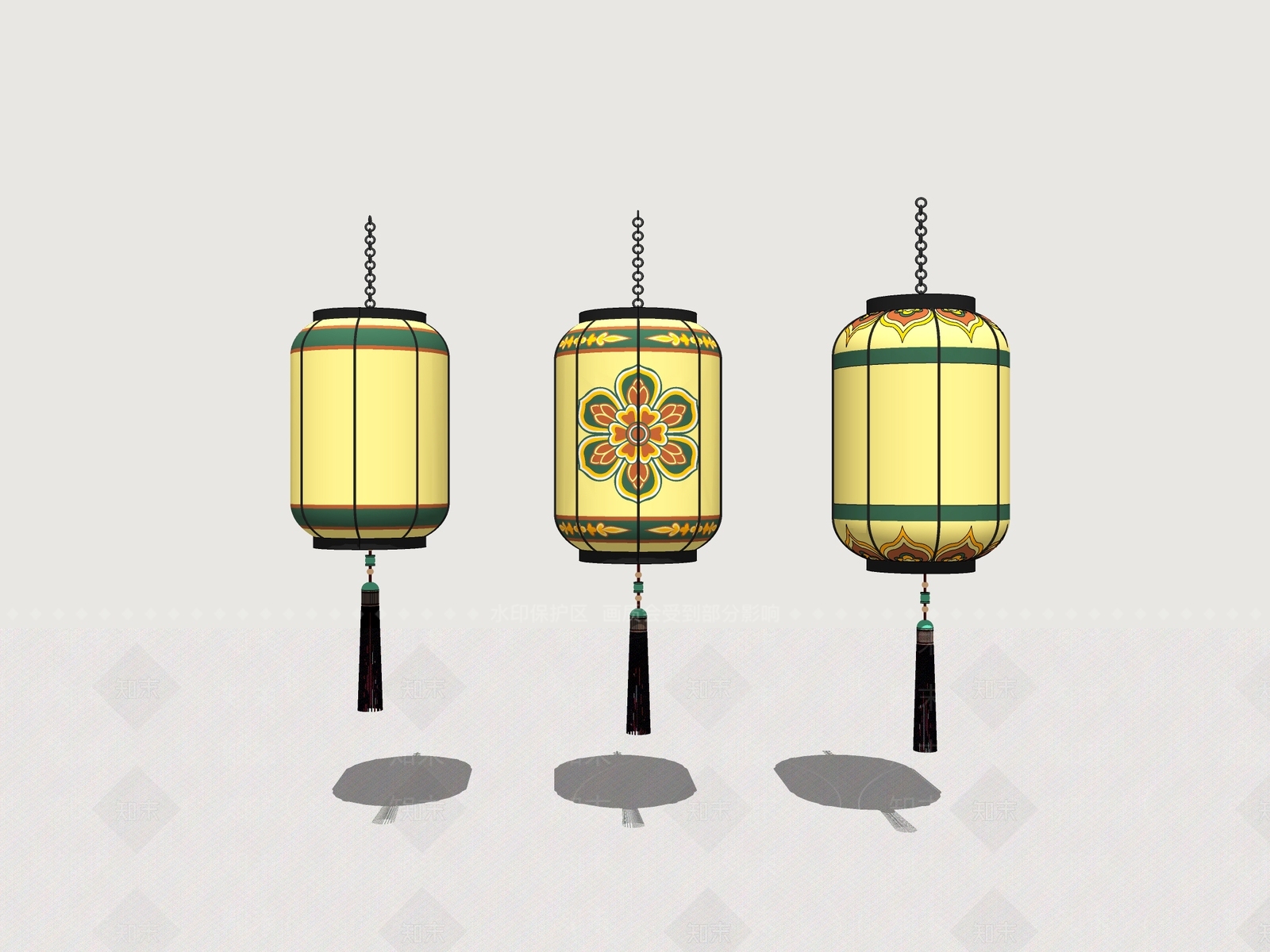 新中式灯笼SU模型下载【ID:1186406359】