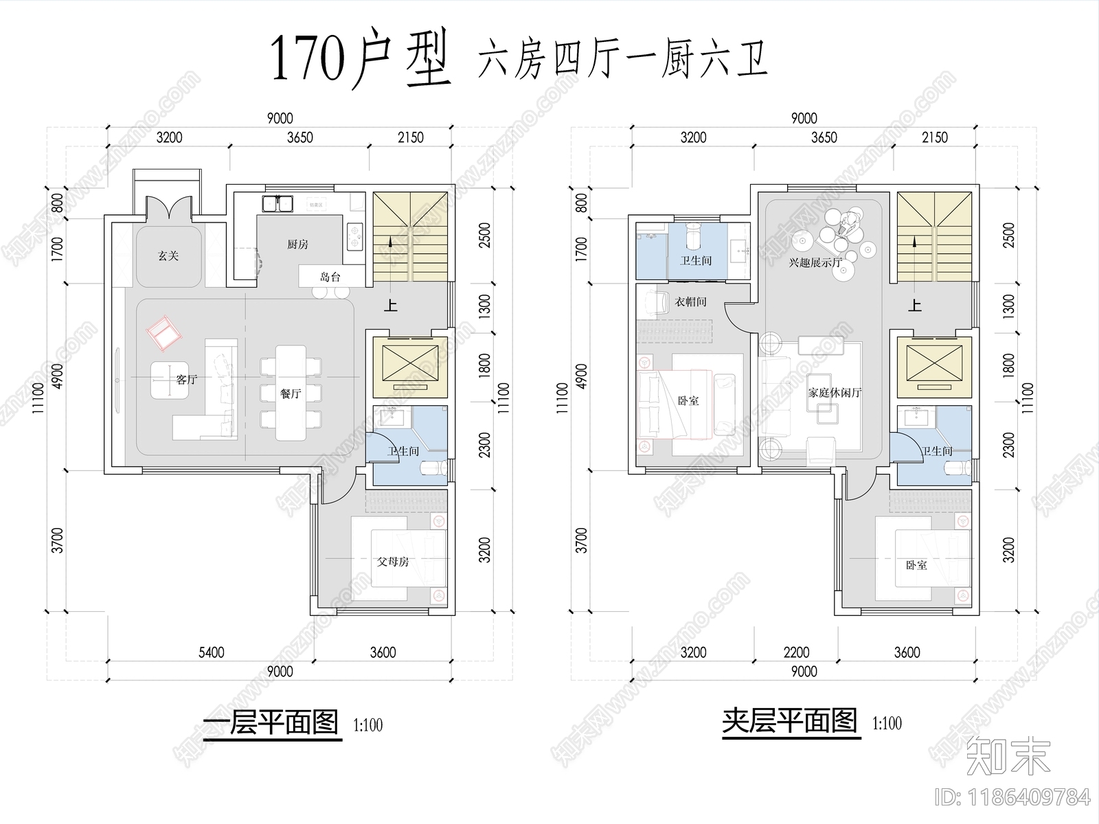 现代别墅建筑施工图下载【ID:1186409784】