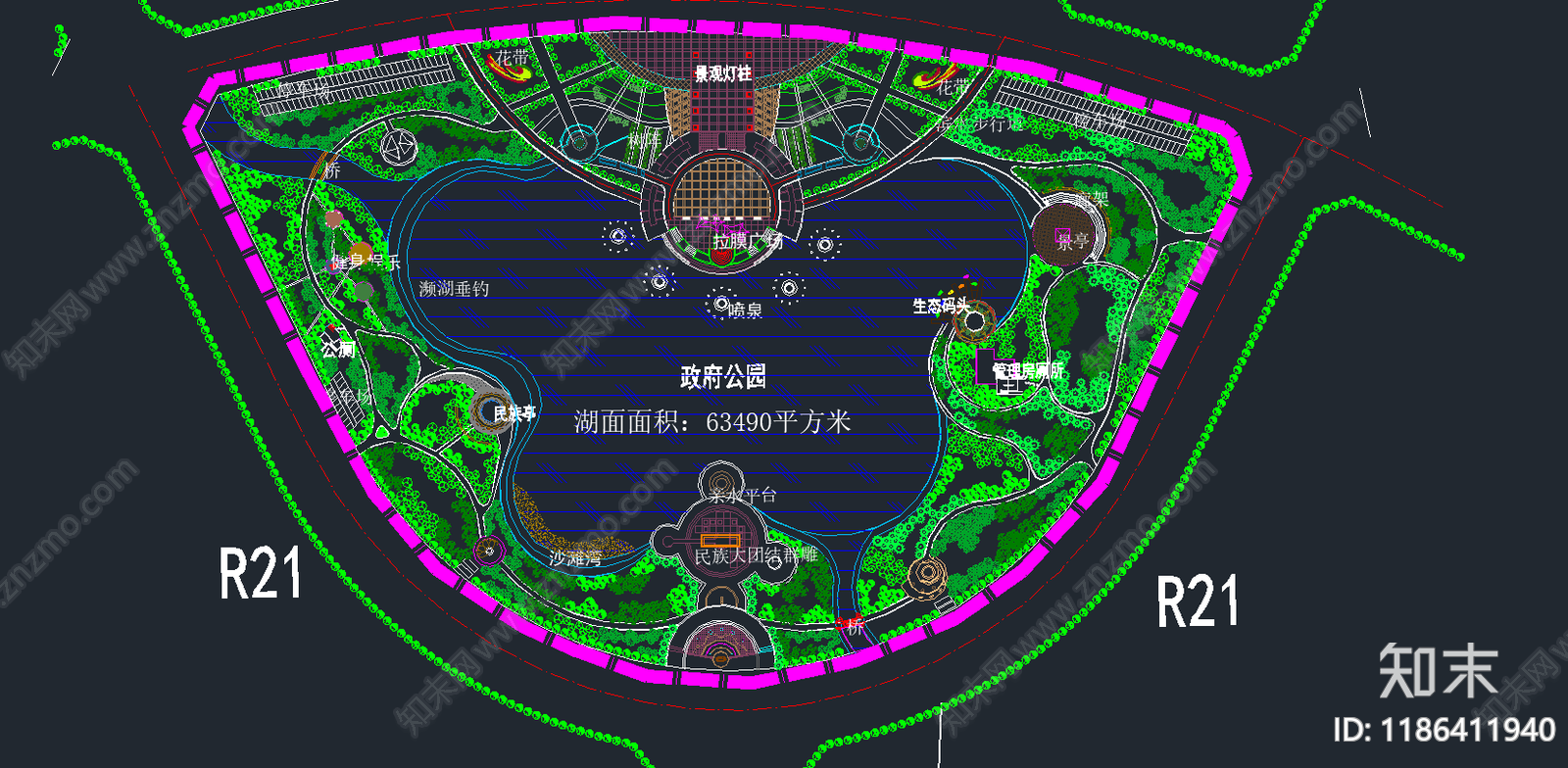 滨水公园施工图下载【ID:1186411940】