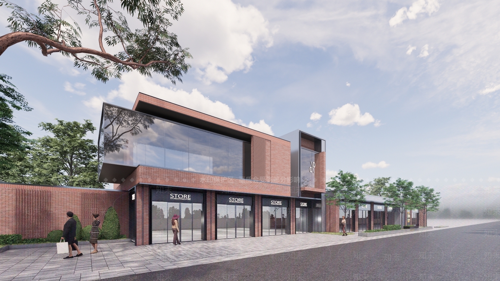 现代商业街SU模型下载【ID:1186412534】