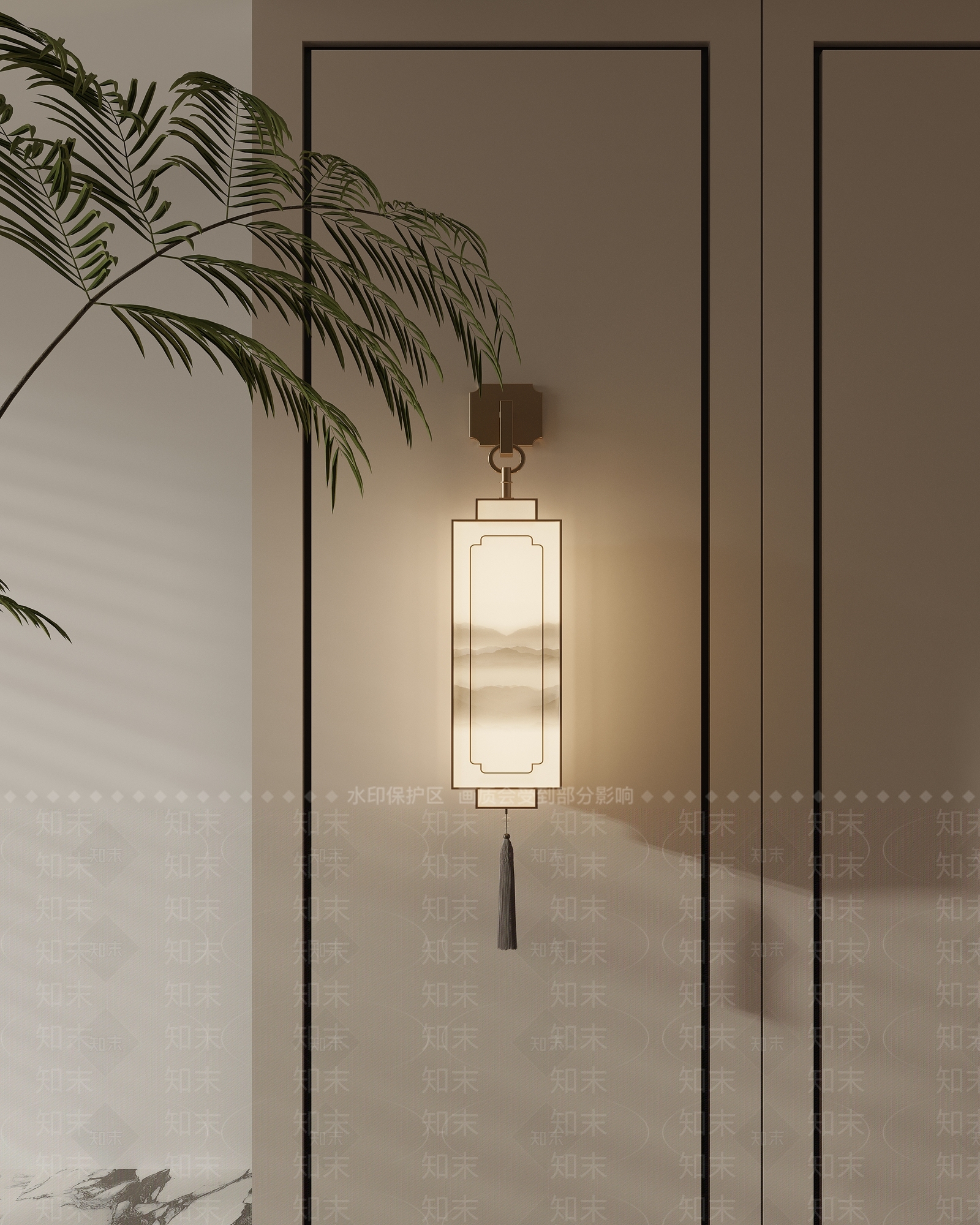 新中式中式壁灯3D模型下载【ID:1186414185】