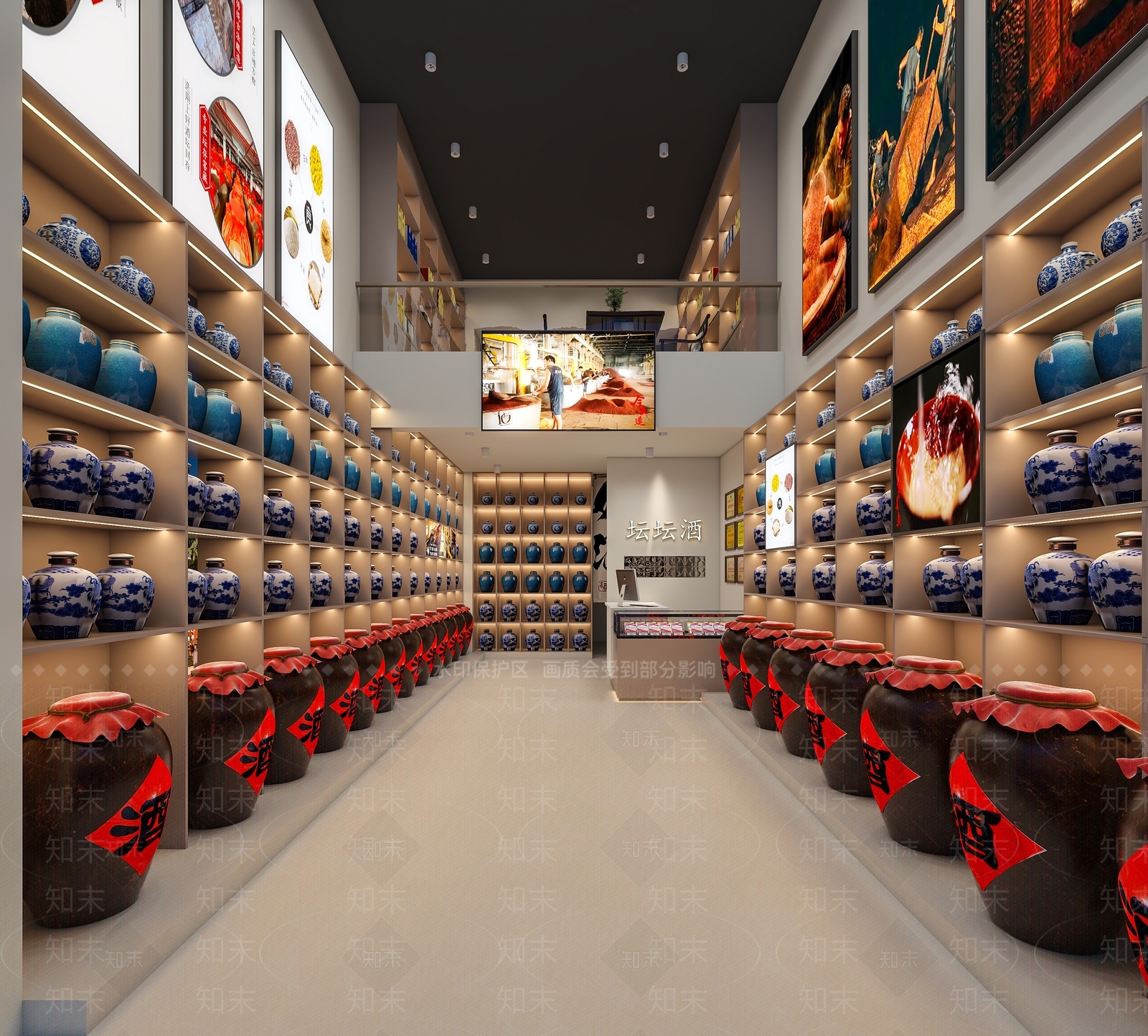 现代新中式烟酒店3D模型下载【ID:1186415516】