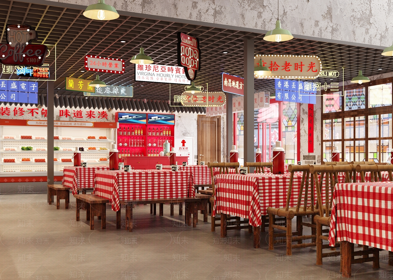 复古工业其他餐饮空间3D模型下载【ID:1186416203】