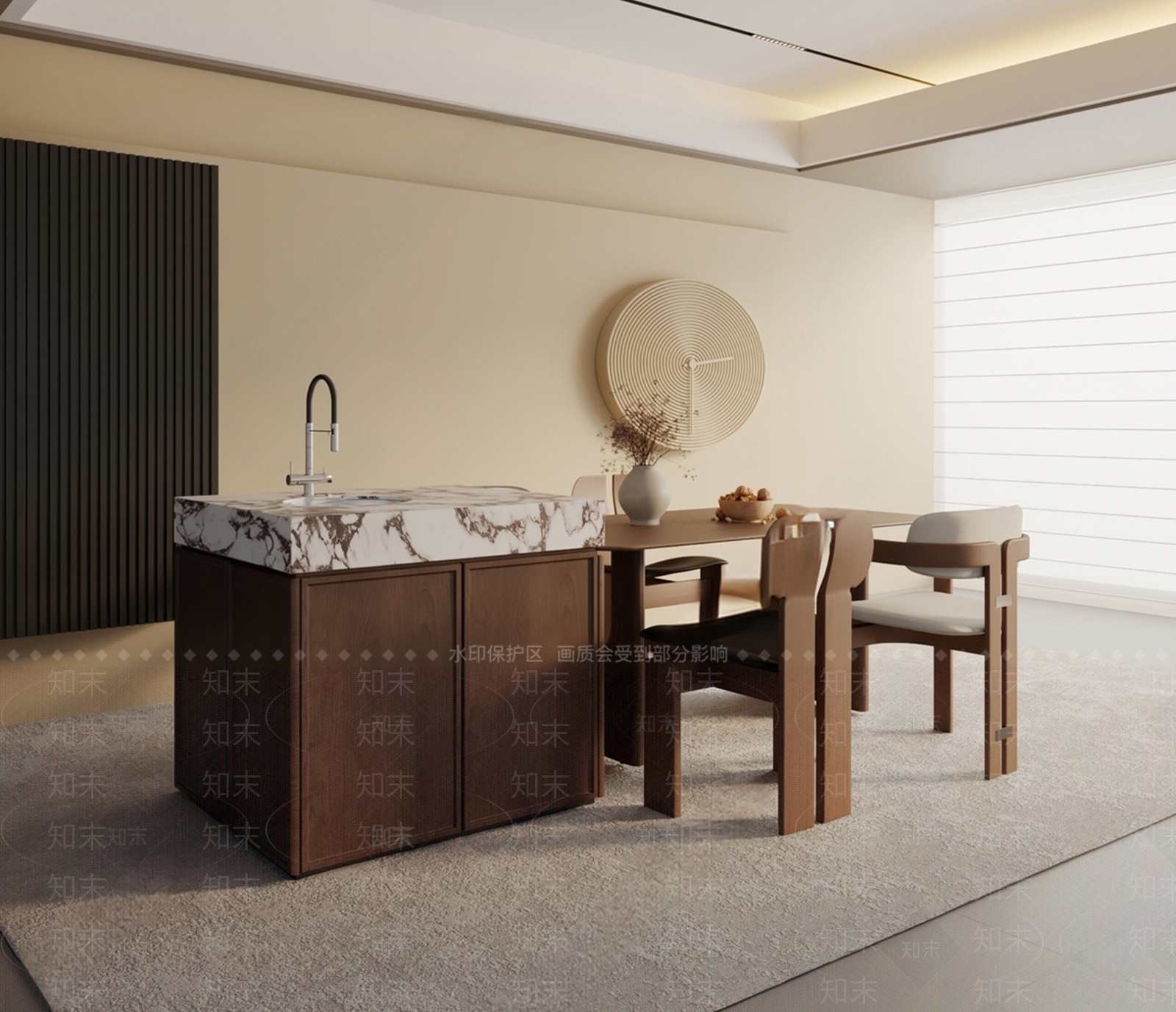 现代餐桌SU模型下载【ID:1186416951】