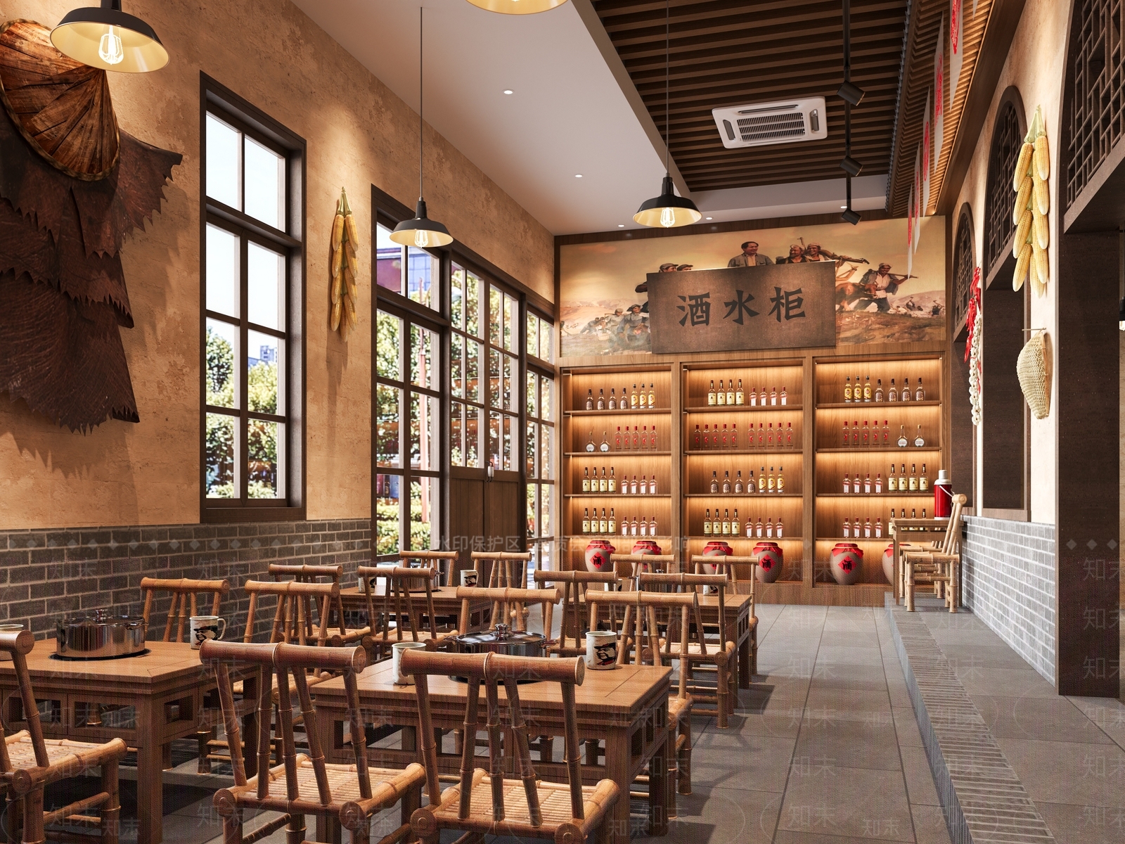 工业复古其他餐饮空间3D模型下载【ID:1186417105】