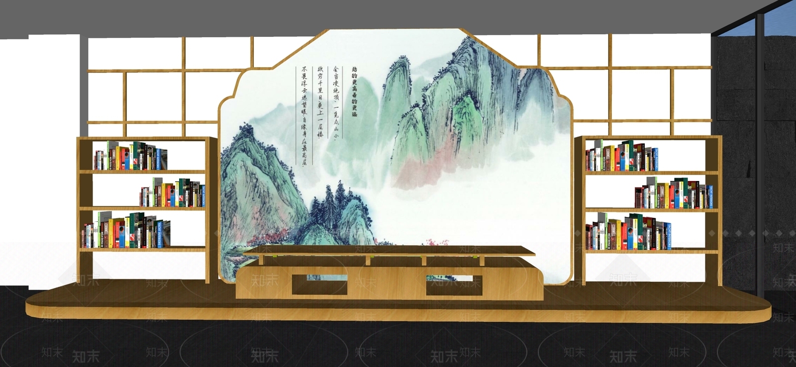 新中式文化墙SU模型下载【ID:1186418901】