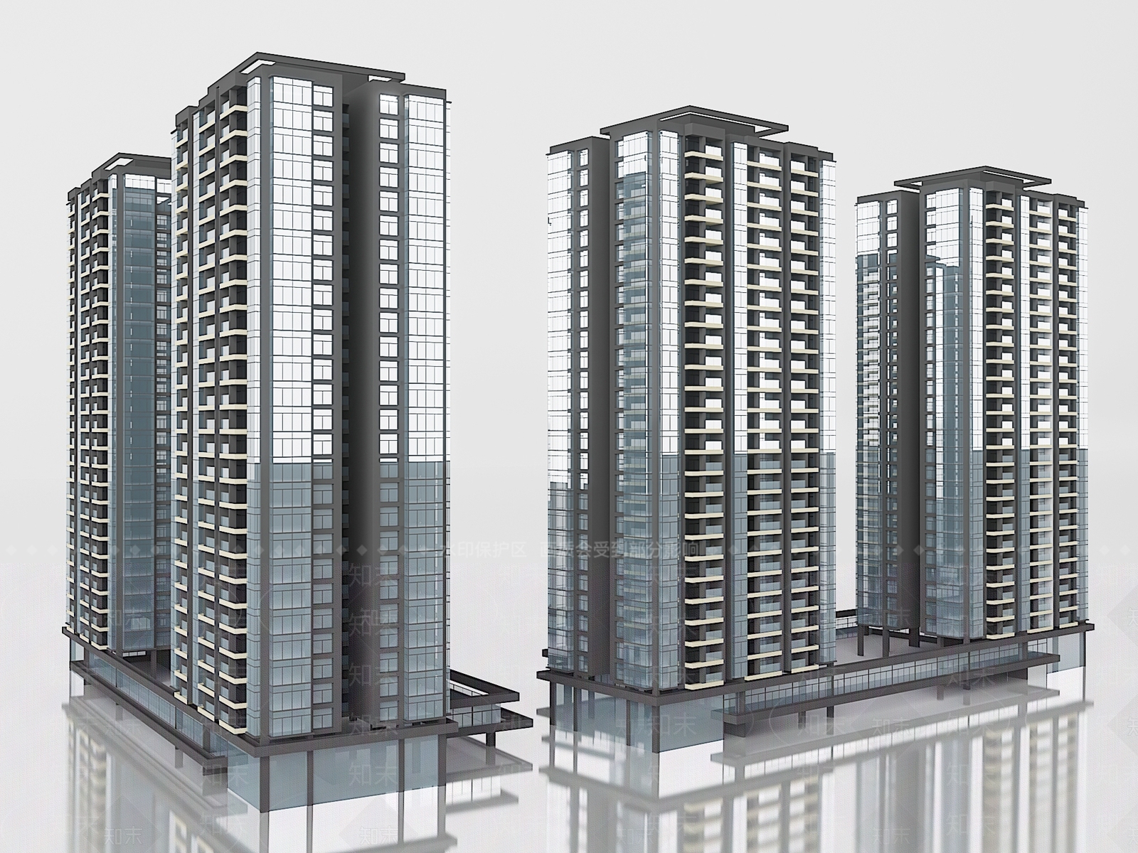 现代办公楼3D模型下载【ID:1186419493】