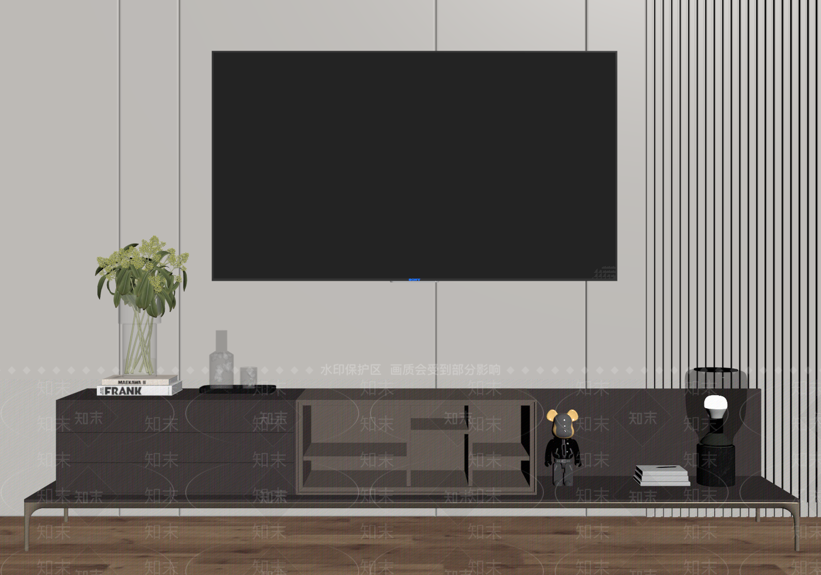 现代原木电视柜SU模型下载【ID:1186420722】