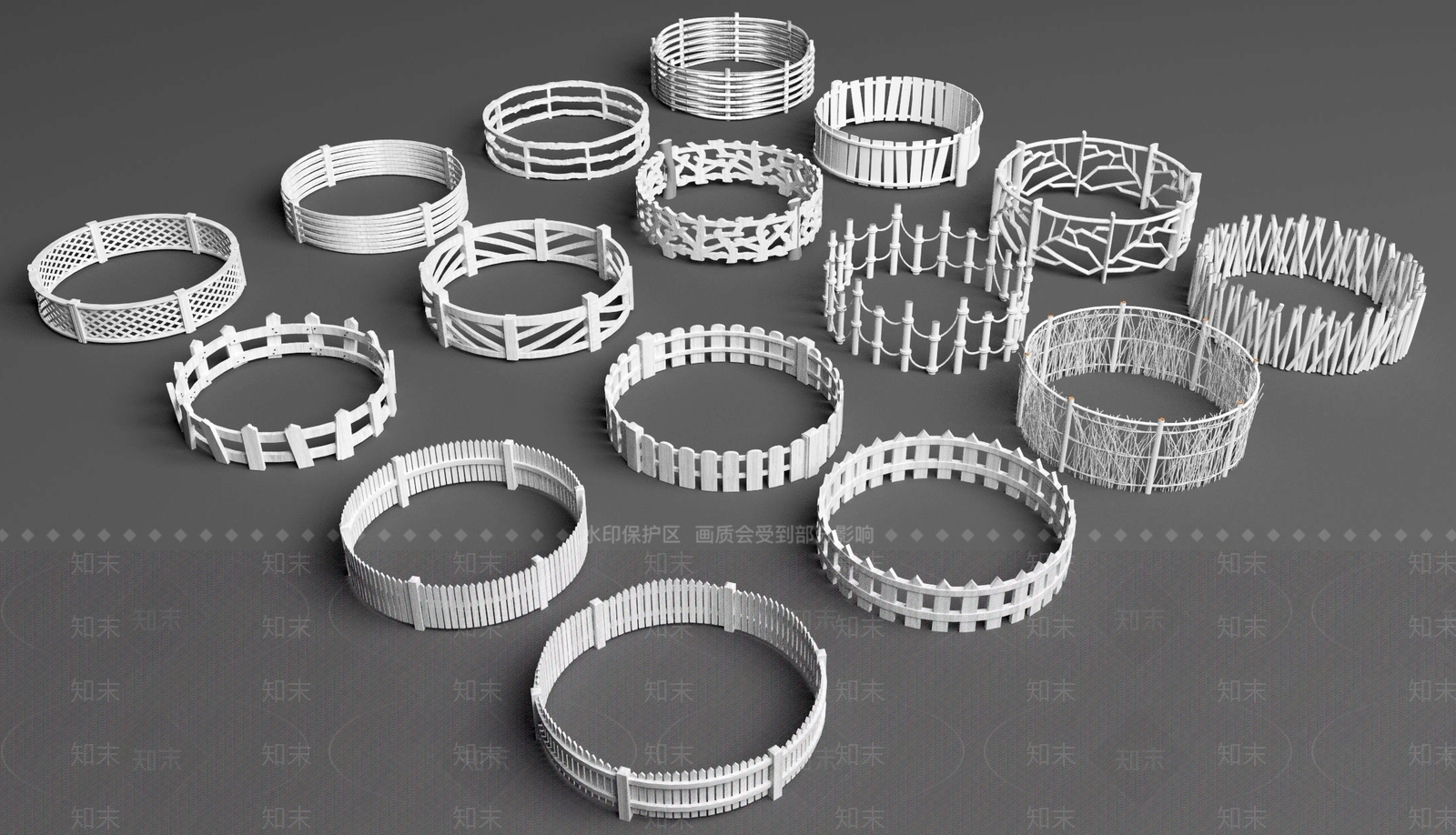 现代栅栏SU模型下载【ID:1186422557】