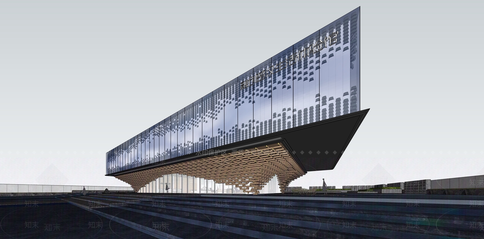 现代新中式小区建筑SU模型下载【ID:1186423293】