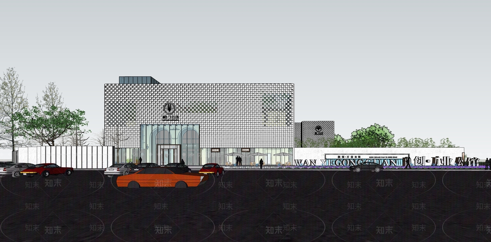 意式现代小区建筑SU模型下载【ID:1186424156】