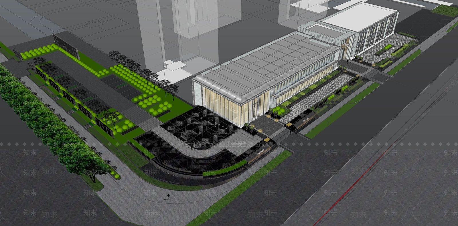 现代极简小区建筑SU模型下载【ID:1186424310】