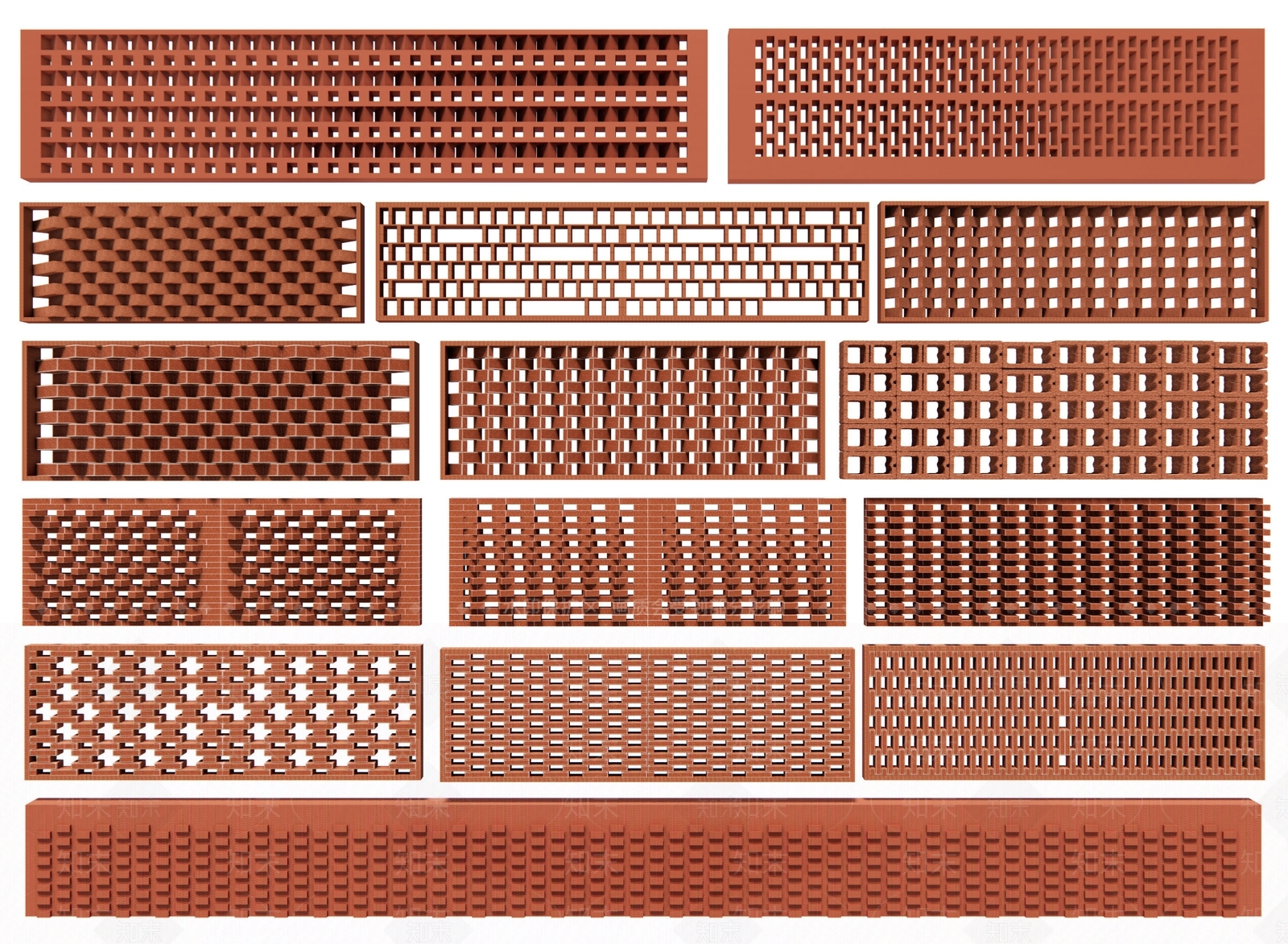 现代红砖景墙3D模型下载【ID:1186424520】