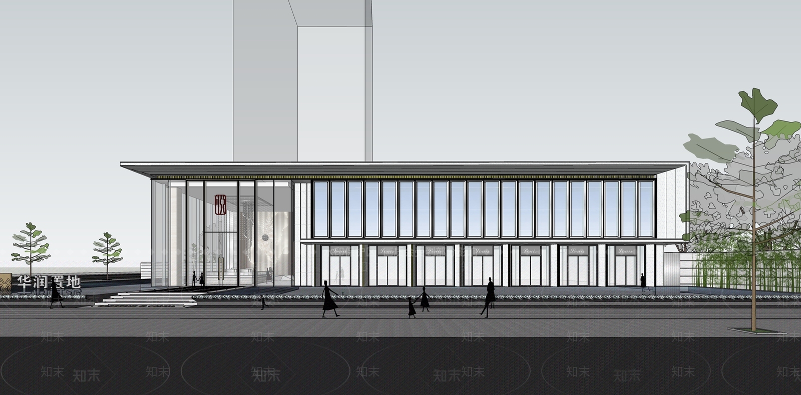 现代轻奢小公建SU模型下载【ID:1186425535】