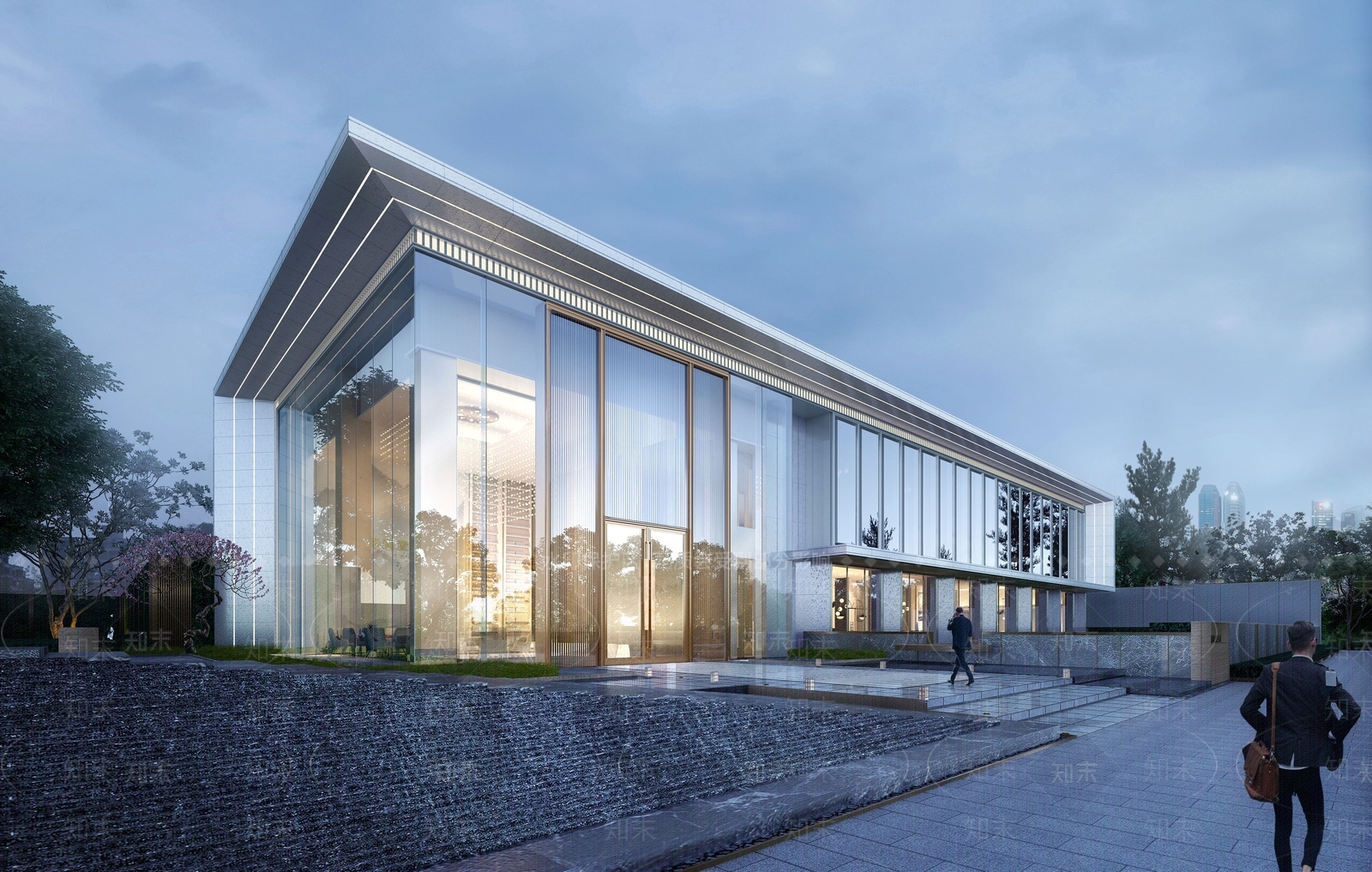 现代轻奢小公建SU模型下载【ID:1186425535】