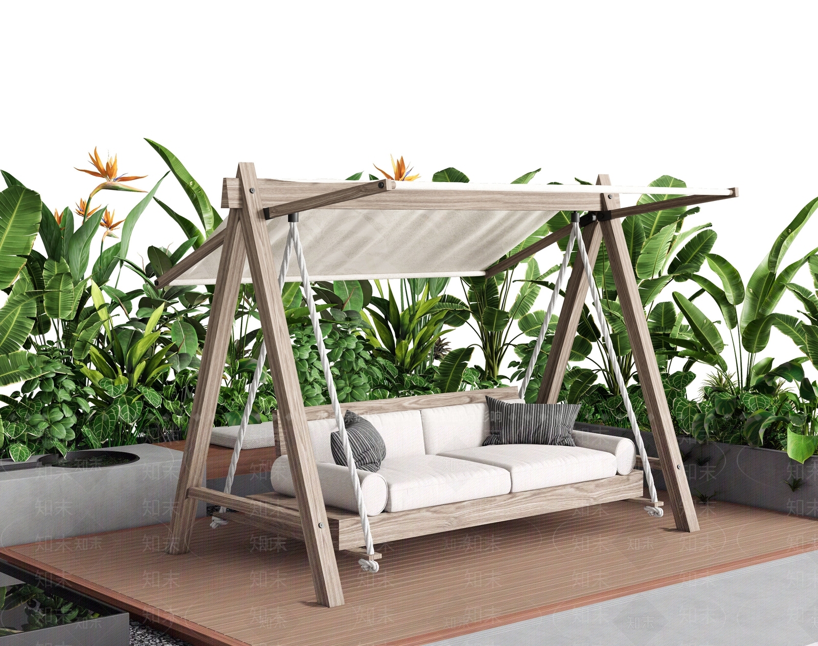 现代秋千SU模型下载【ID:1186427154】