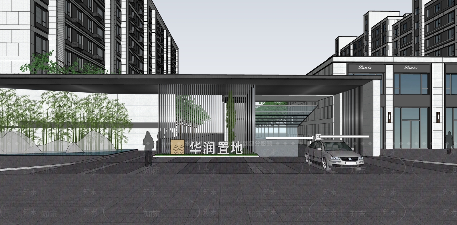 现代极简小区建筑SU模型下载【ID:1186427996】