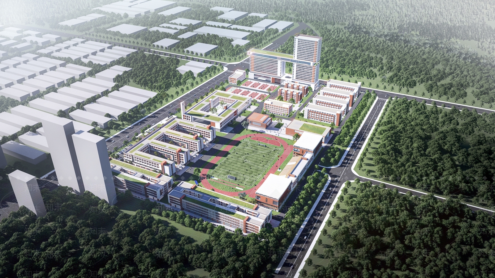 现代学校建筑SU模型下载【ID:1186428185】