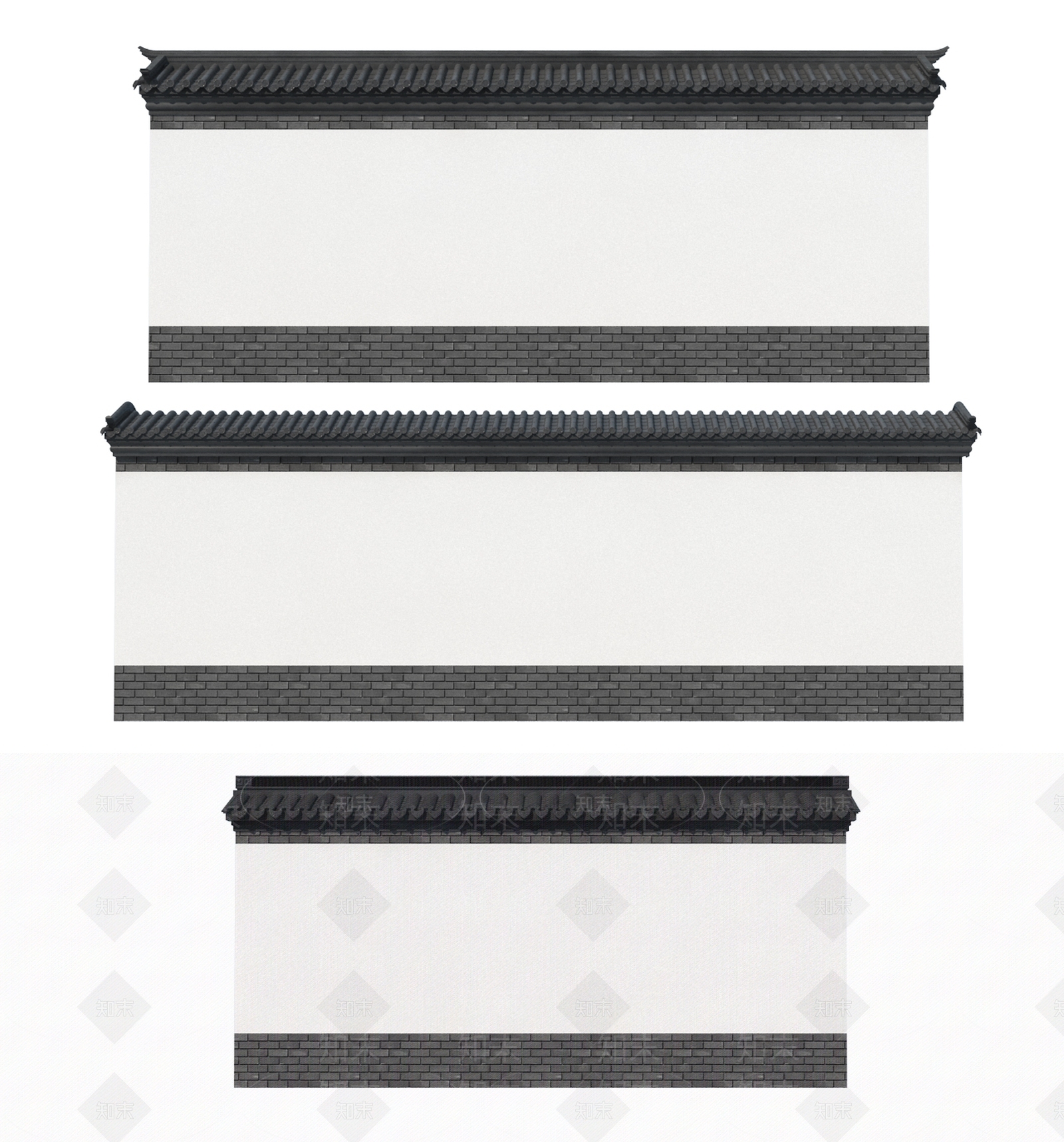 新中式中式围墙3D模型下载【ID:1186428899】