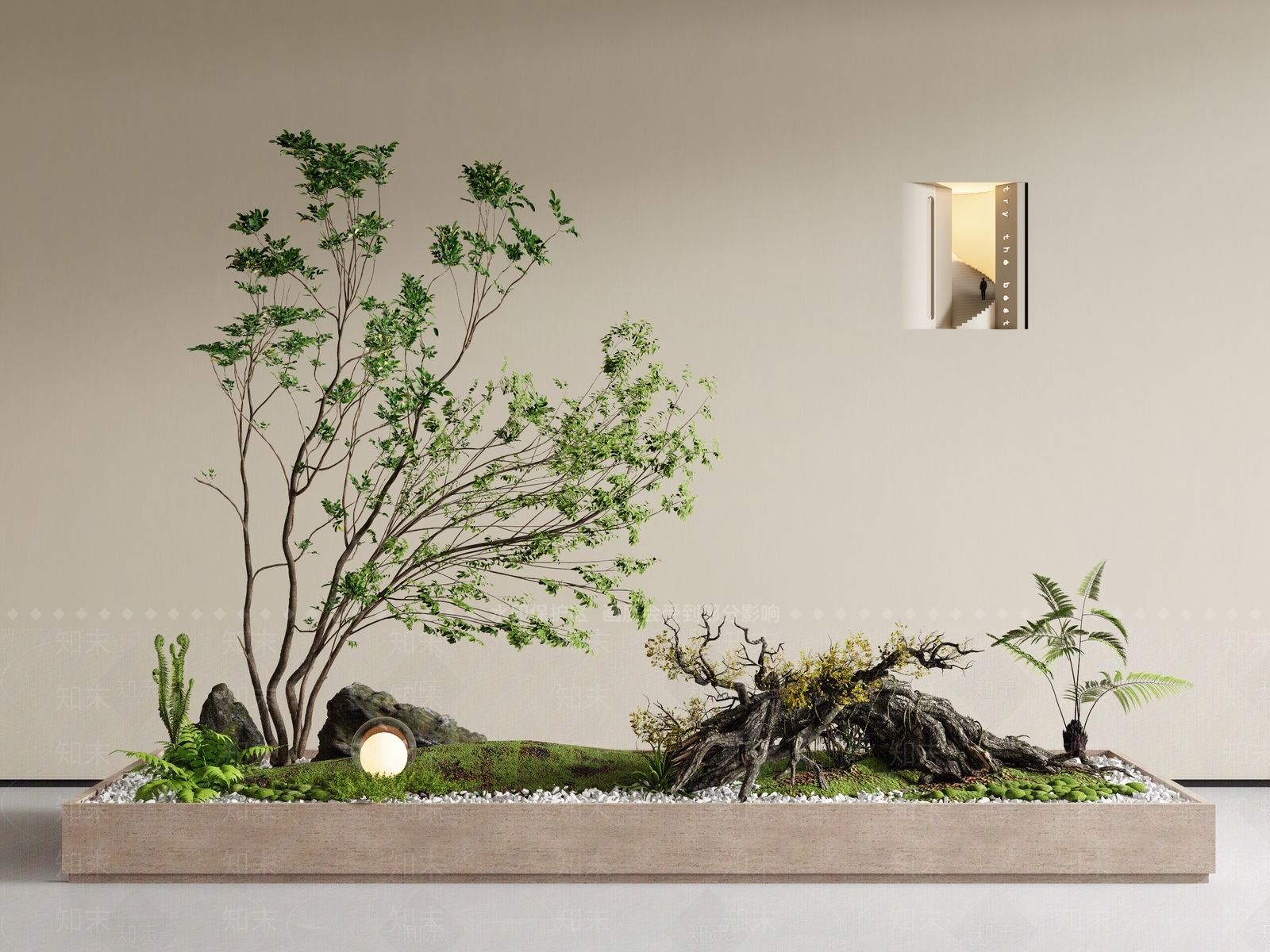 现代室内景观3D模型下载【ID:1186428980】