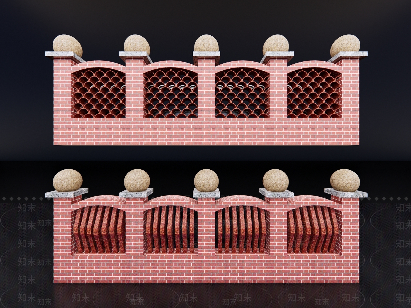 新中式中式景墙3D模型下载【ID:1186429580】