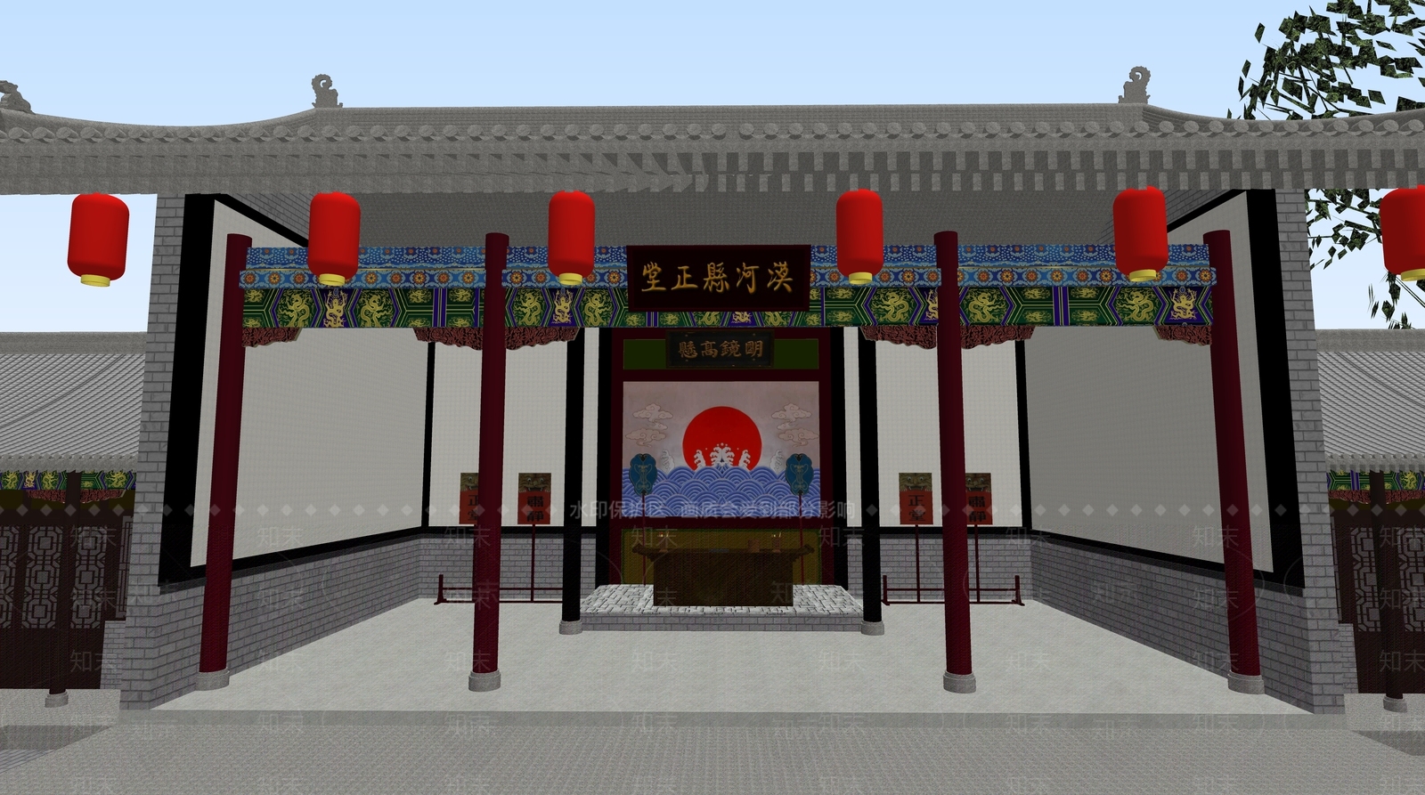 中式古建筑SU模型下载【ID:1186431296】