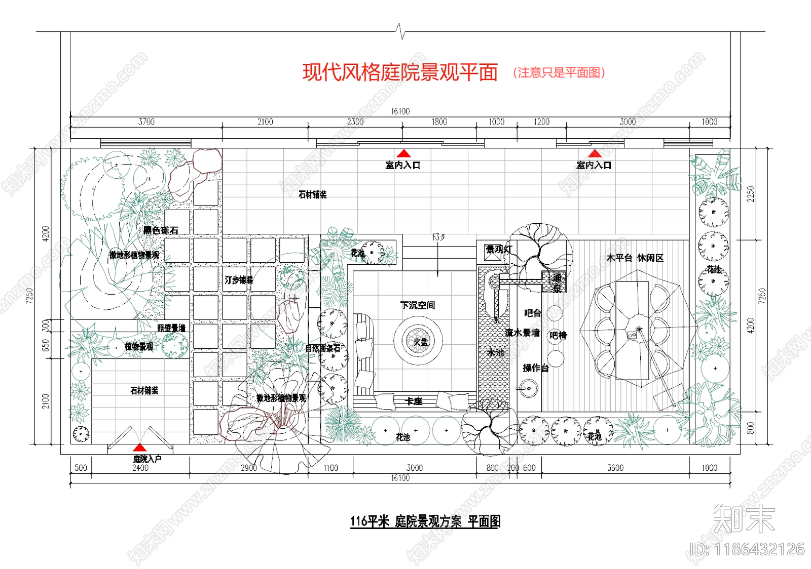 现代轻奢庭院施工图下载【ID:1186432126】