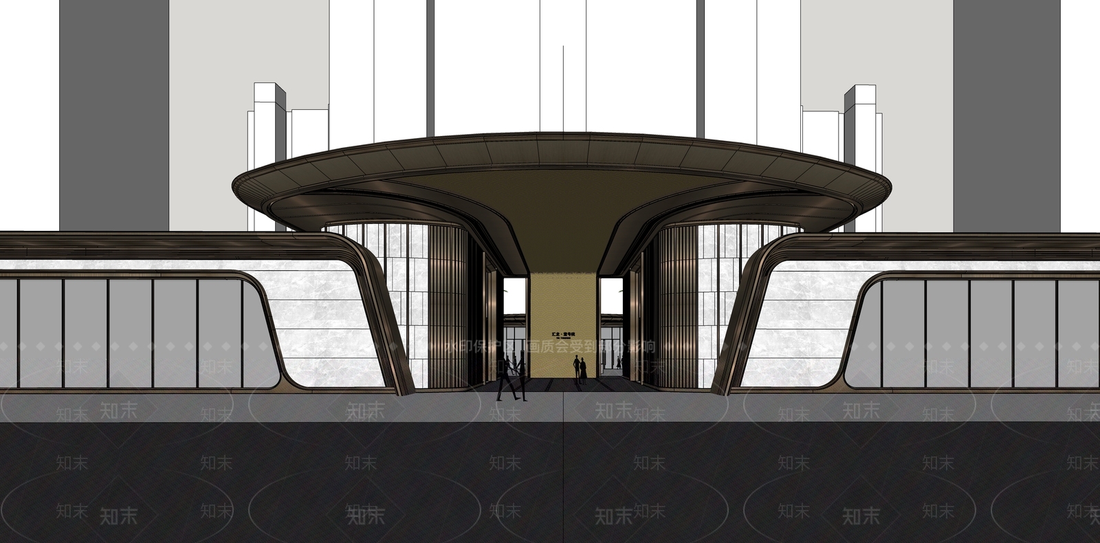 现代轻奢小区建筑SU模型下载【ID:1186432244】