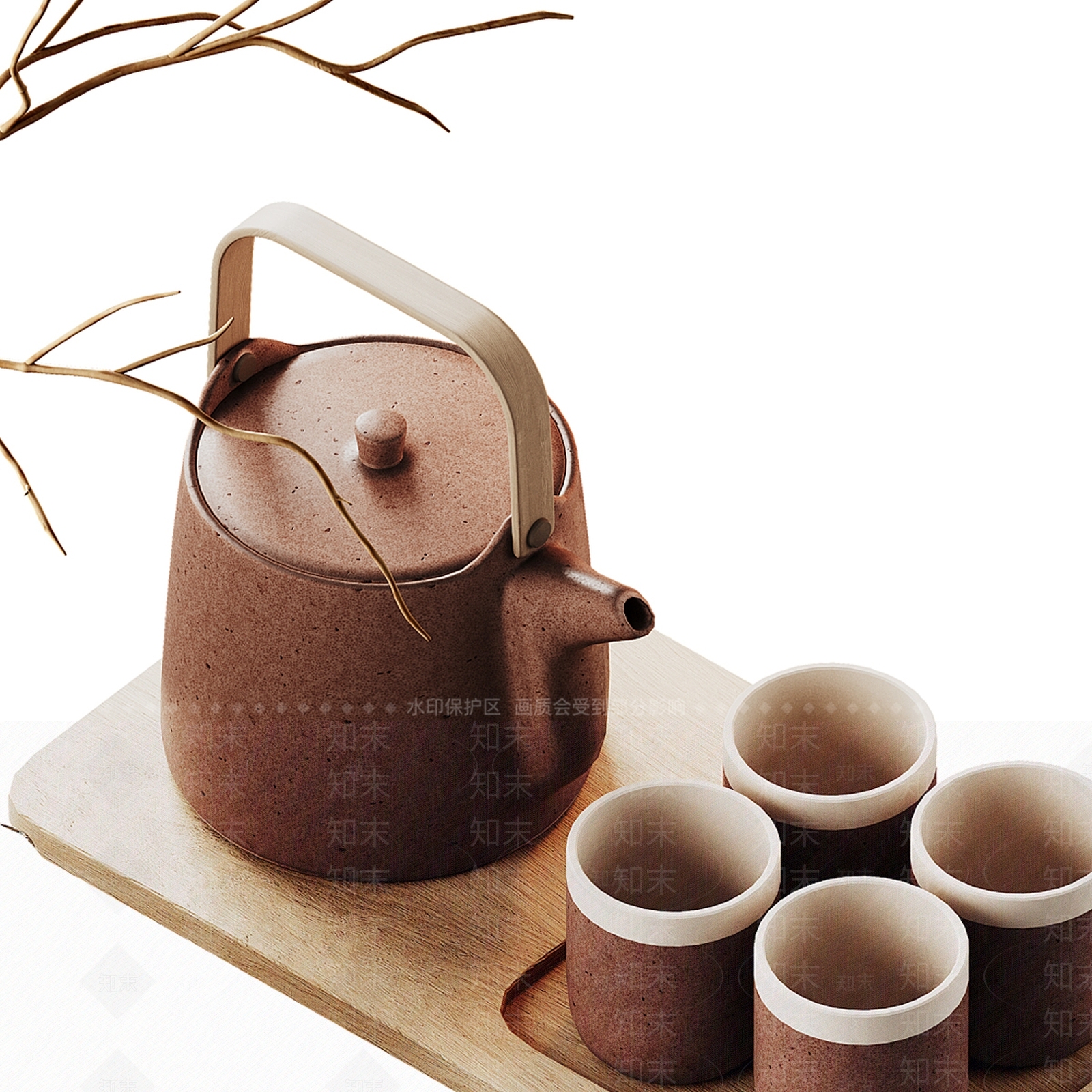 茶具SU模型下载【ID:1186432228】