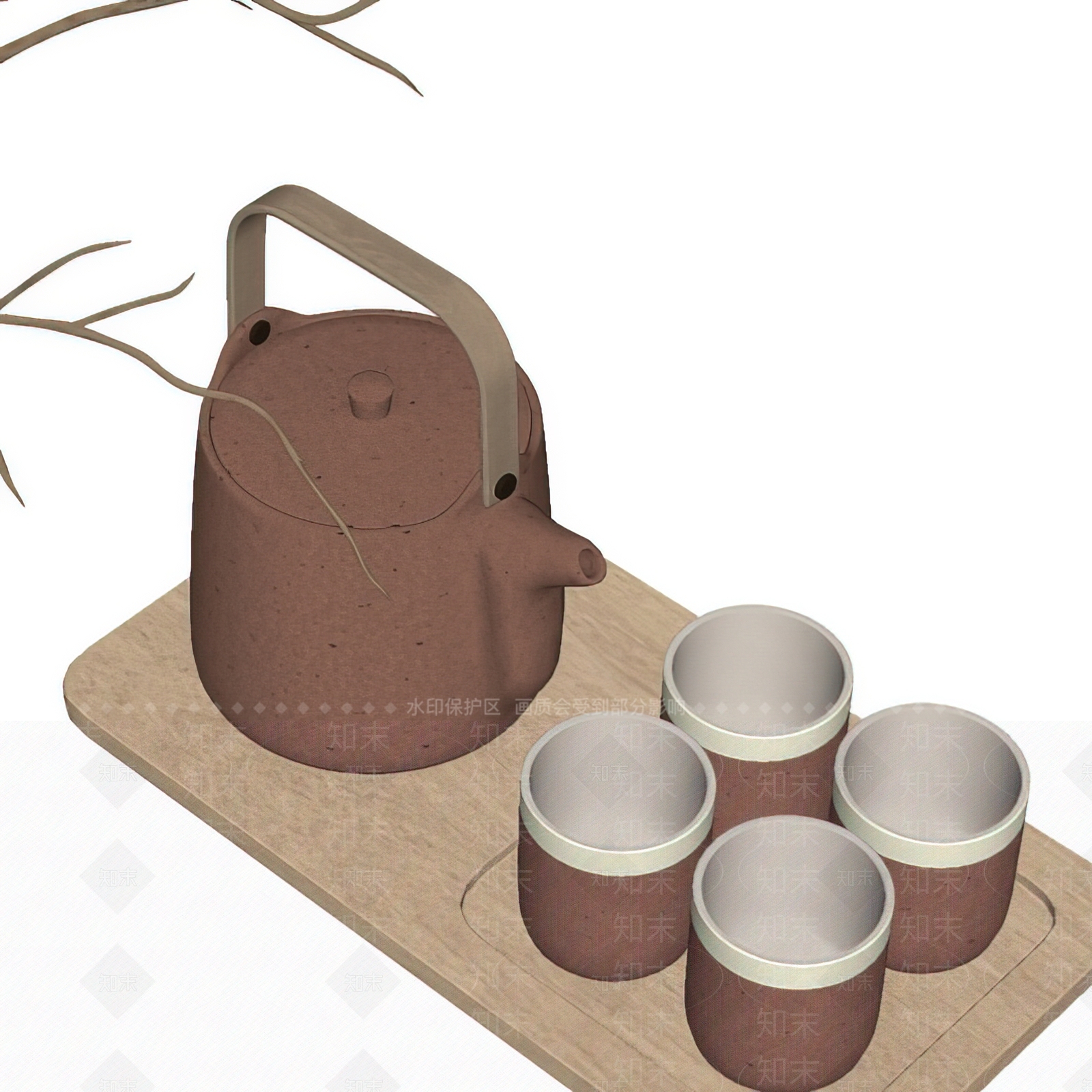 茶具SU模型下载【ID:1186432228】