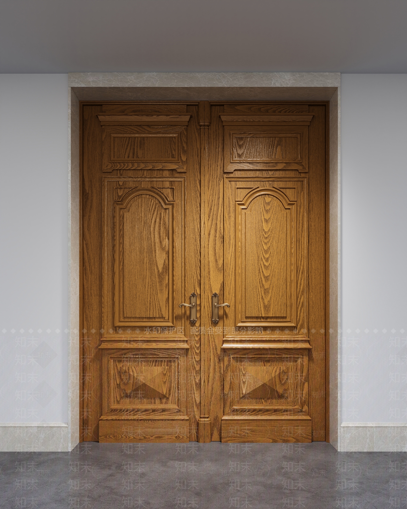 美式欧式双开门3D模型下载【ID:1186433032】