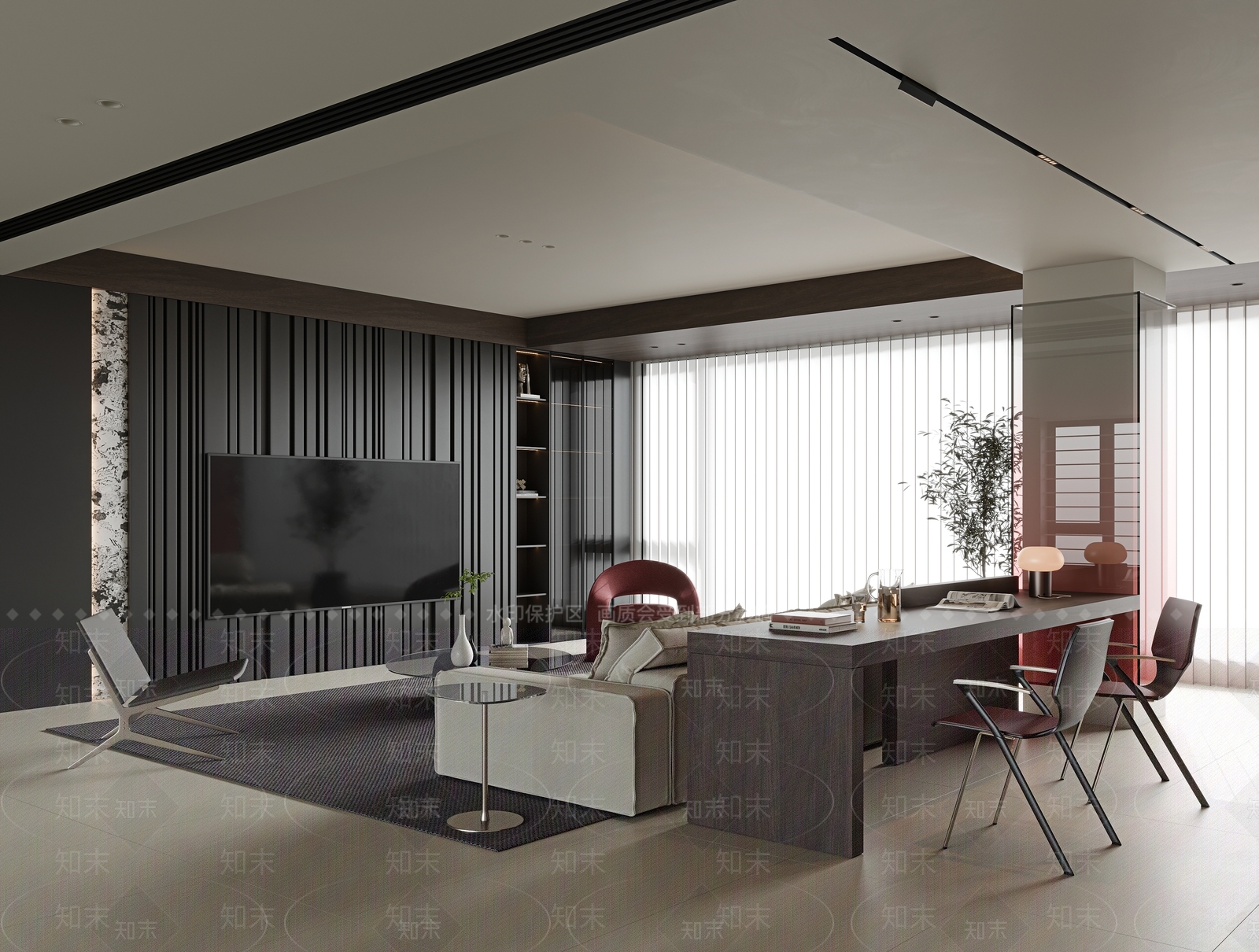 现代客餐厅3D模型下载【ID:1215029223】