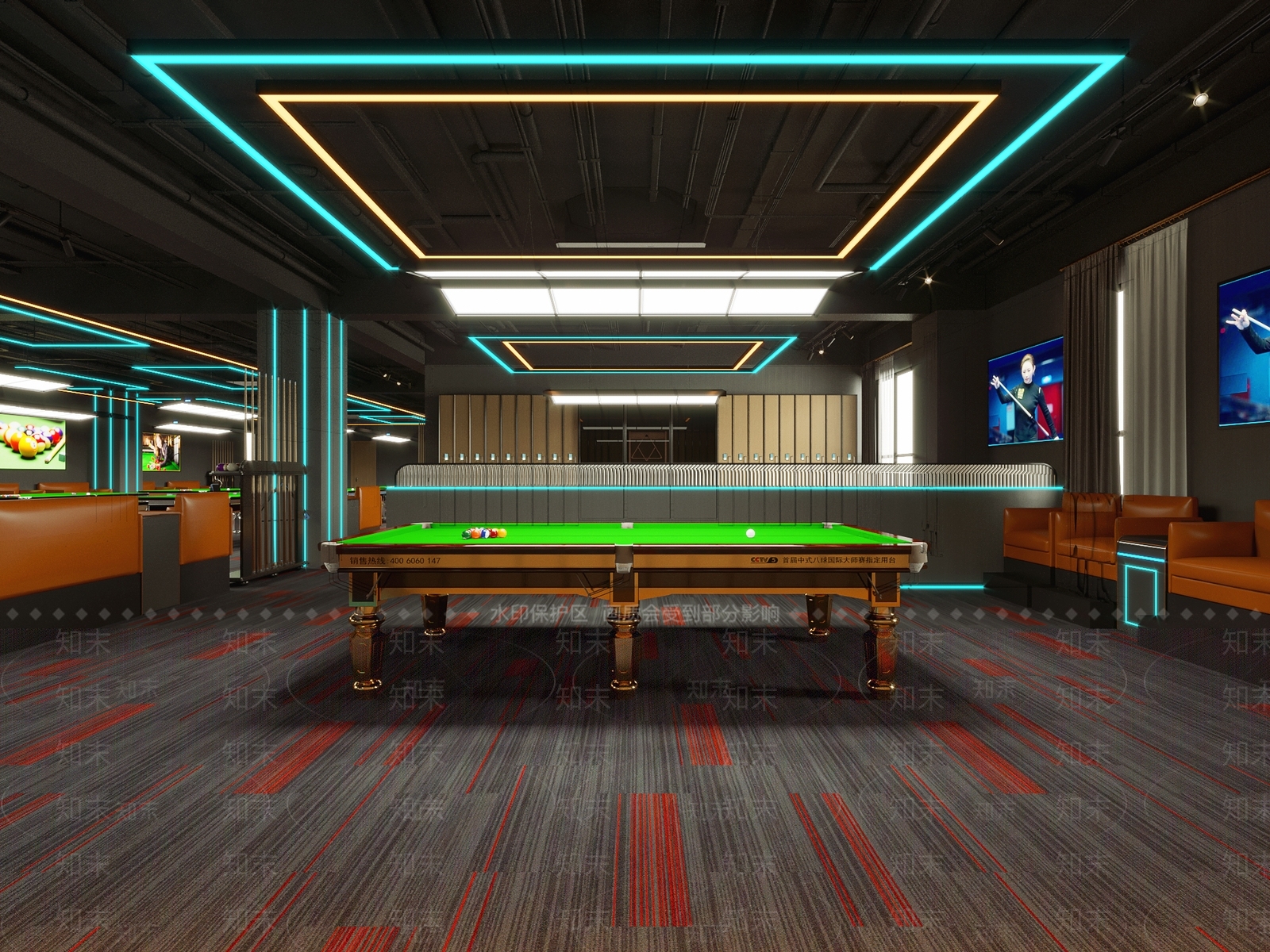 现代台球室3D模型下载【ID:1186435738】