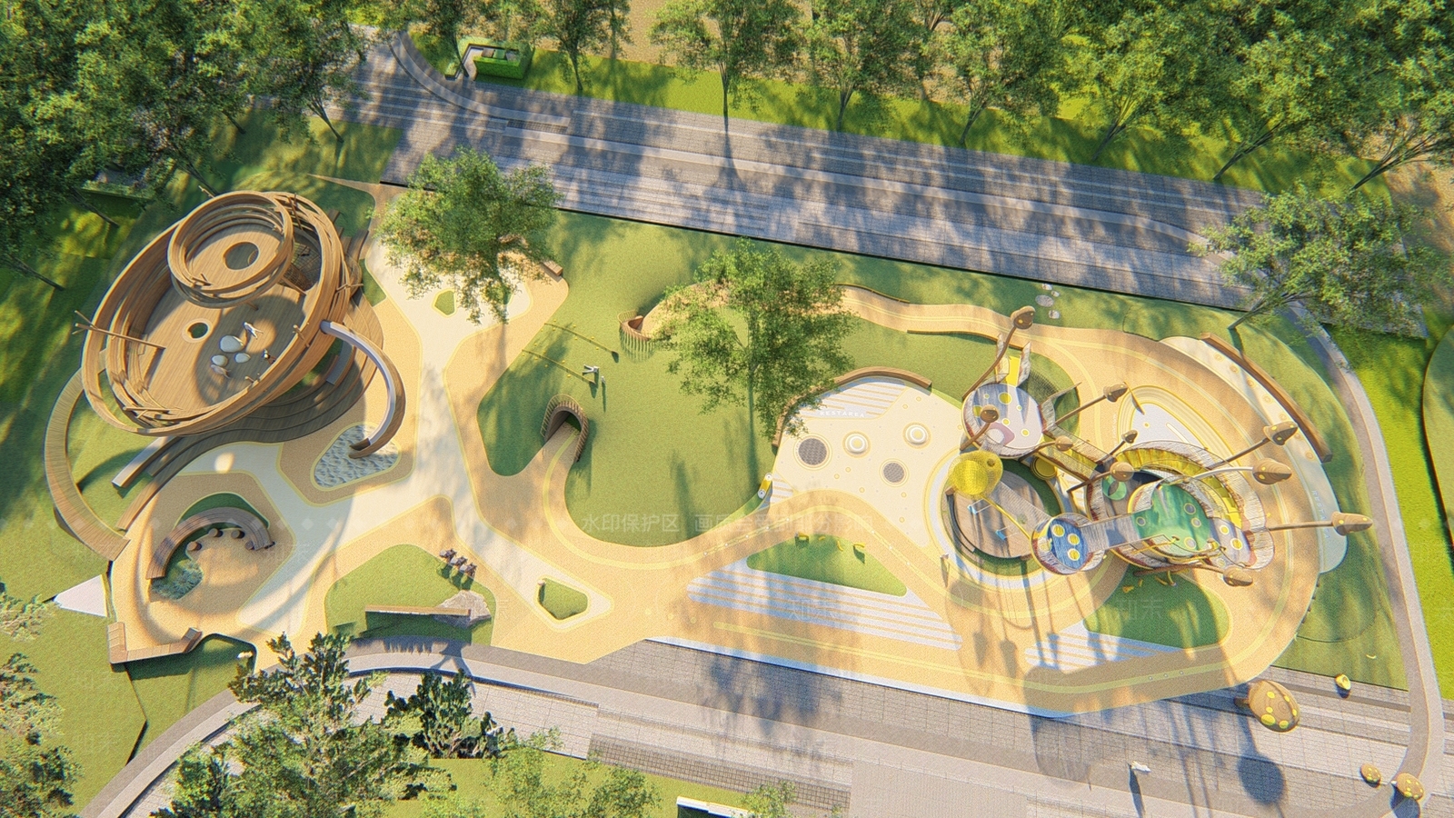 现代儿童游乐区SU模型下载【ID:1186435960】