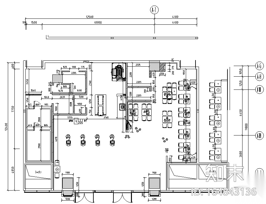 汉堡王福州东二环店施工图cad施工图下载【ID:164843136】