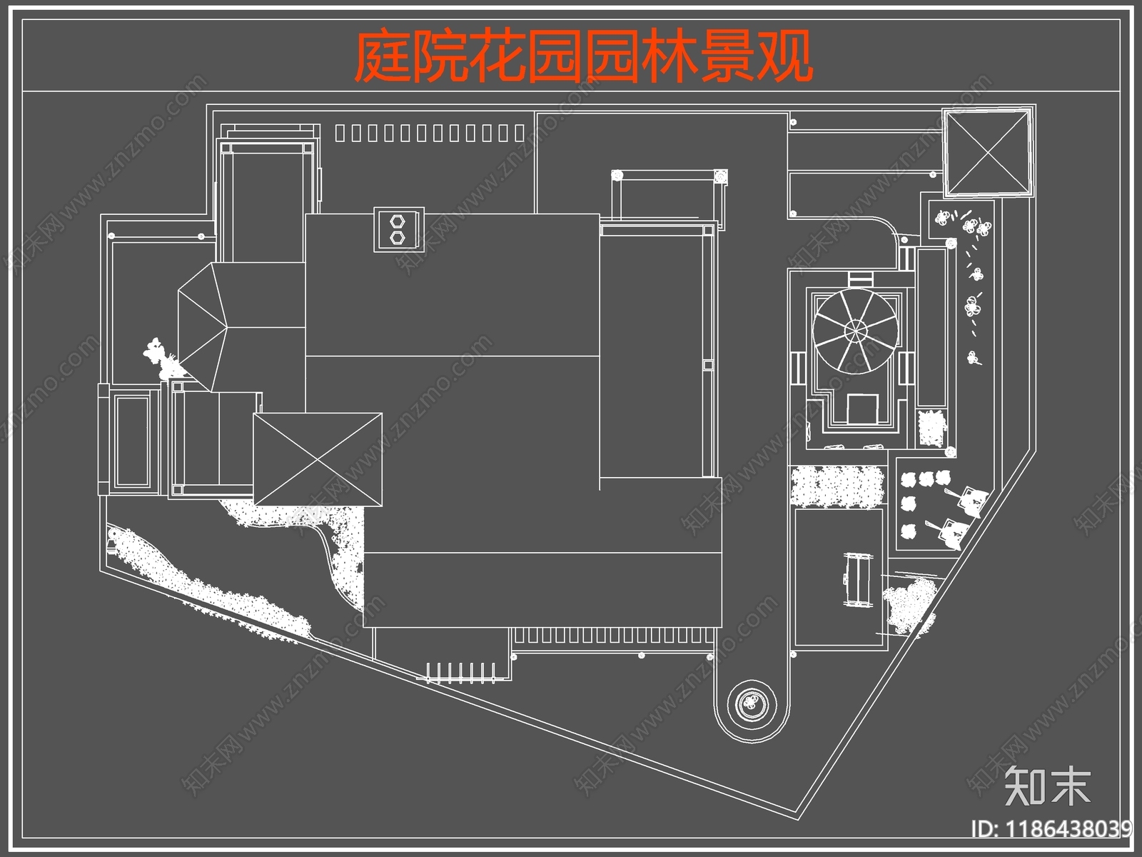 现代庭院施工图下载【ID:1186438039】