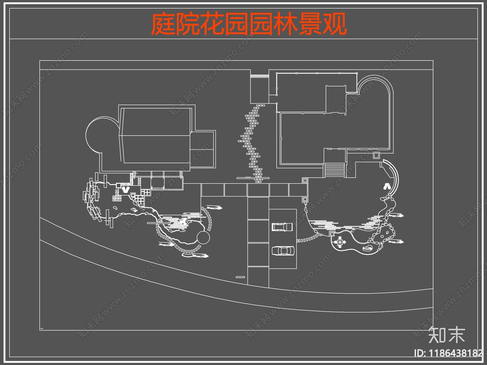 现代庭院cad施工图下载【ID:1186438182】