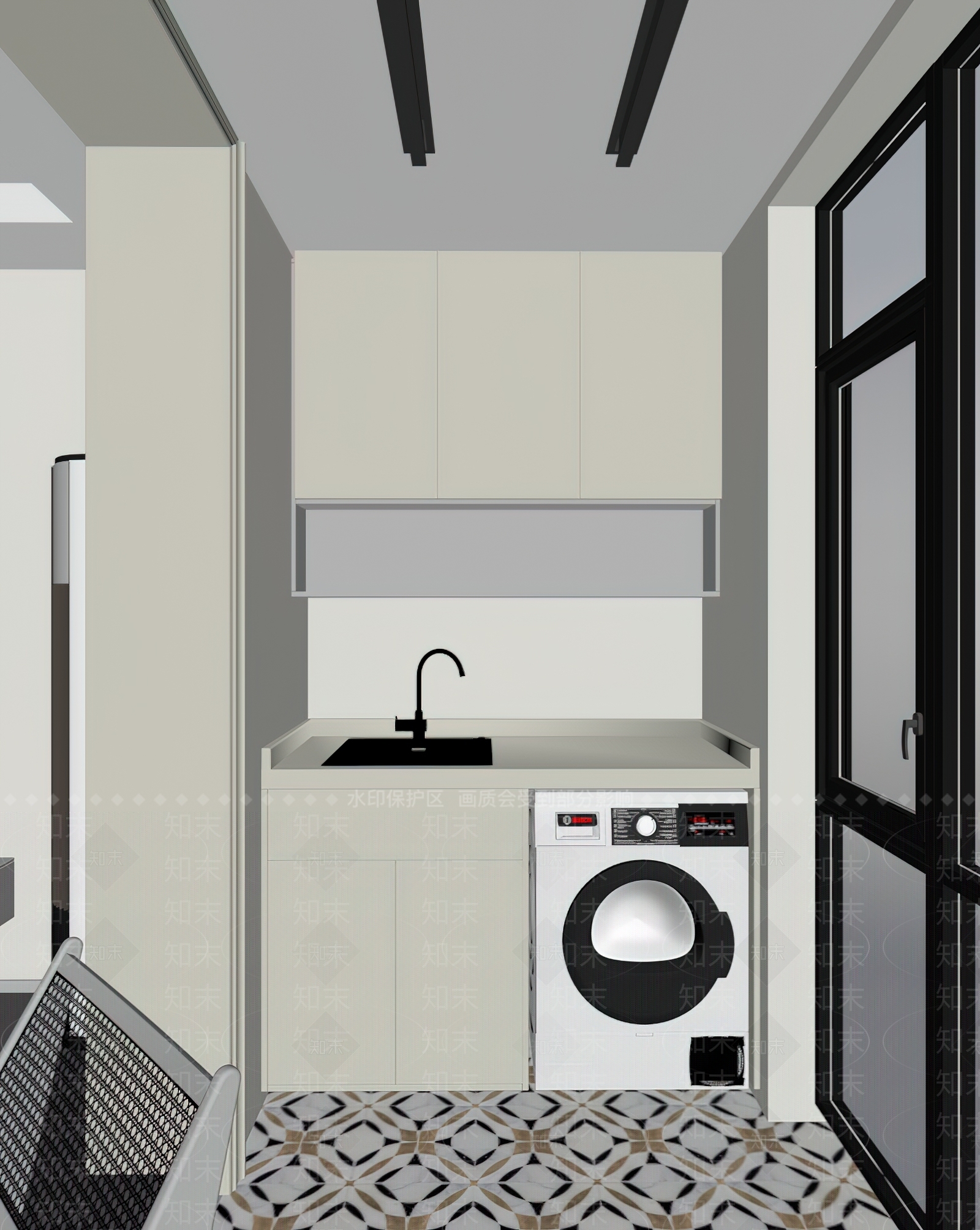 现代家居阳台SU模型下载【ID:1186447349】