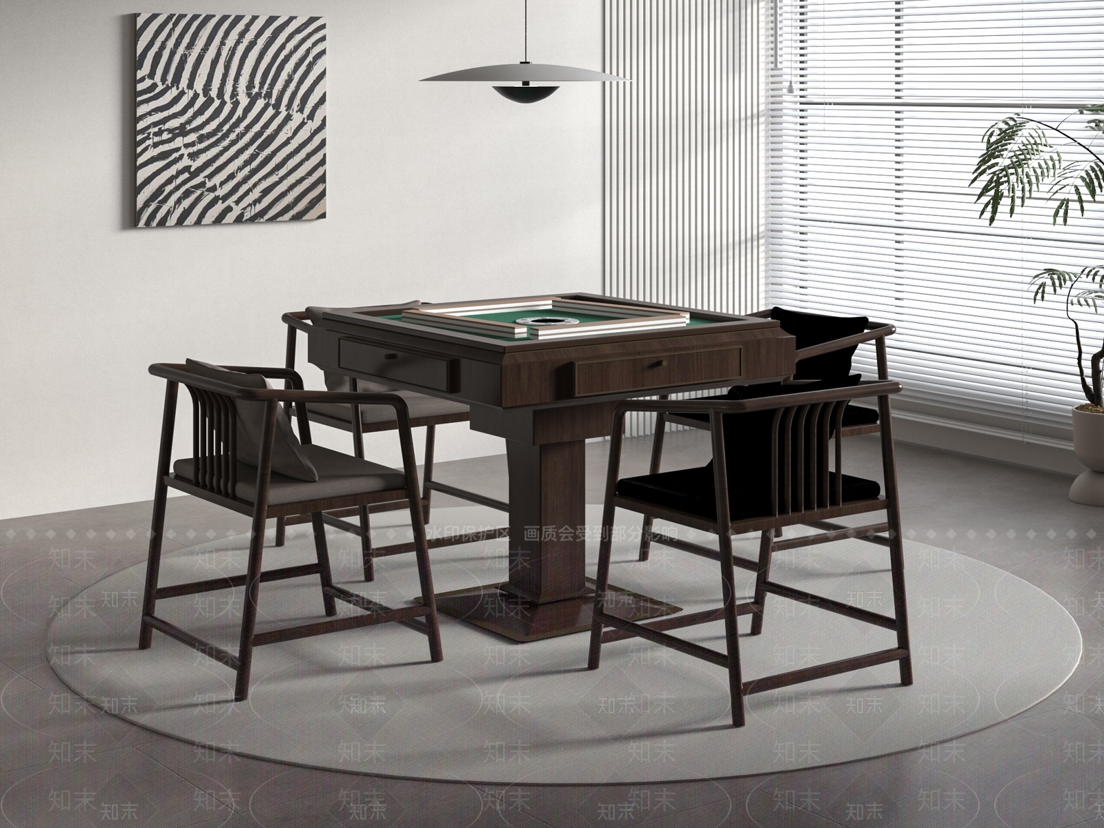 麻将桌3D模型下载【ID:1186448036】
