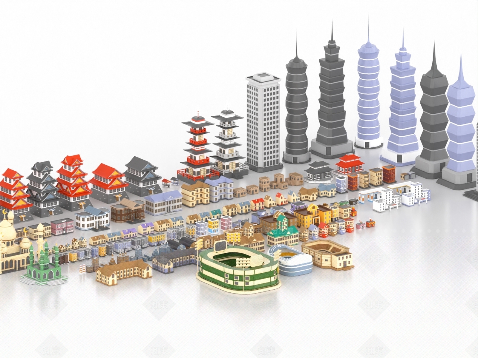 现代艺术风格建筑3D模型下载【ID:1186452167】