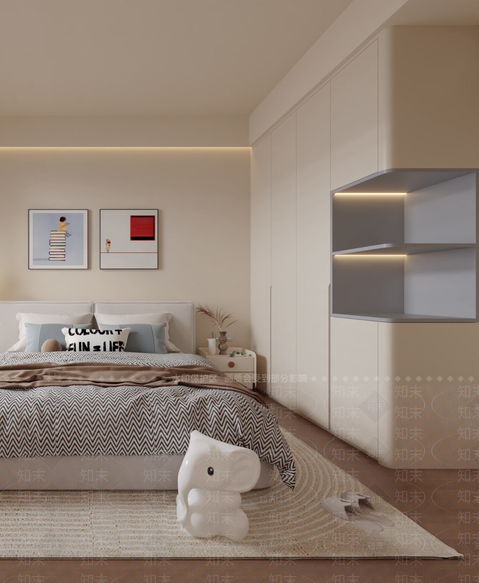 现代男孩房3D模型下载【ID:1186453530】