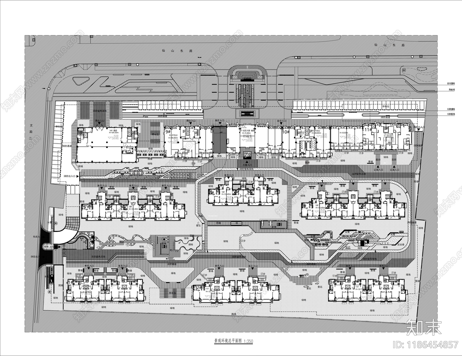 现代住宅楼建筑施工图下载【ID:1186454857】